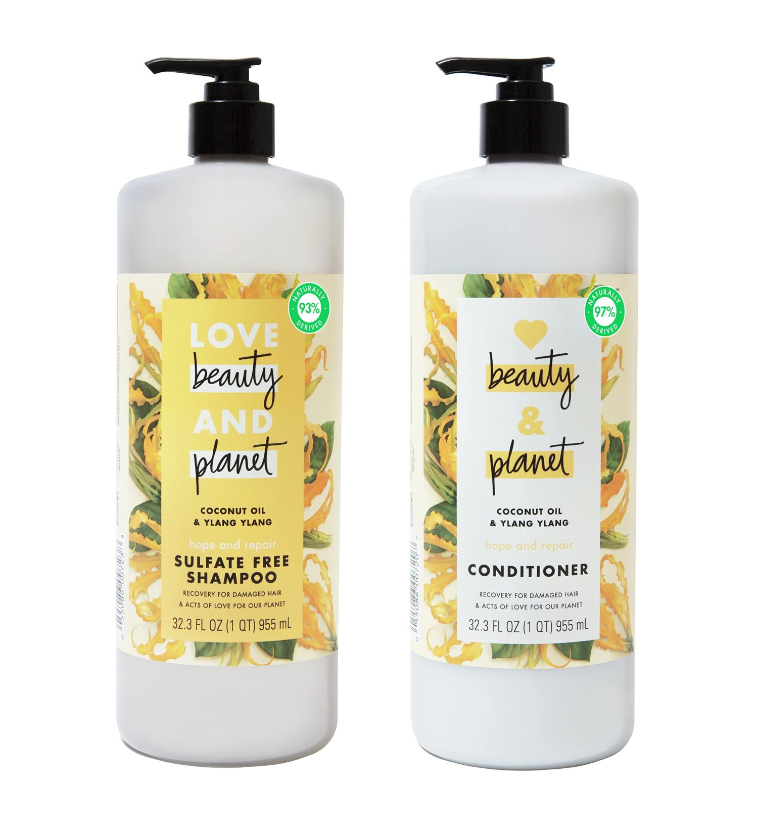 Love Beauty And Planet Hope & Repair Shampoo & Conditioner Set - Coconut Oil & Ylang Ylang for Dry & Damaged Hair, 32.3 Oz - 2 Count - Buy Online on SooperMarket.com