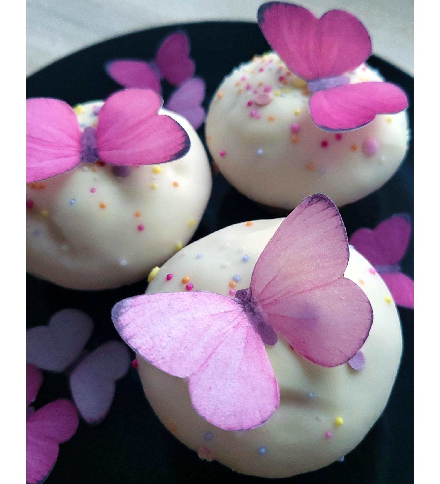 Pre-Cut Beautiful Gradient Pink Mixed Size Butterflies A Edible Wafer Paper Cupcake Toppers Cake Decorations Birthday Party (20) - Buy Online on SooperMarket.com