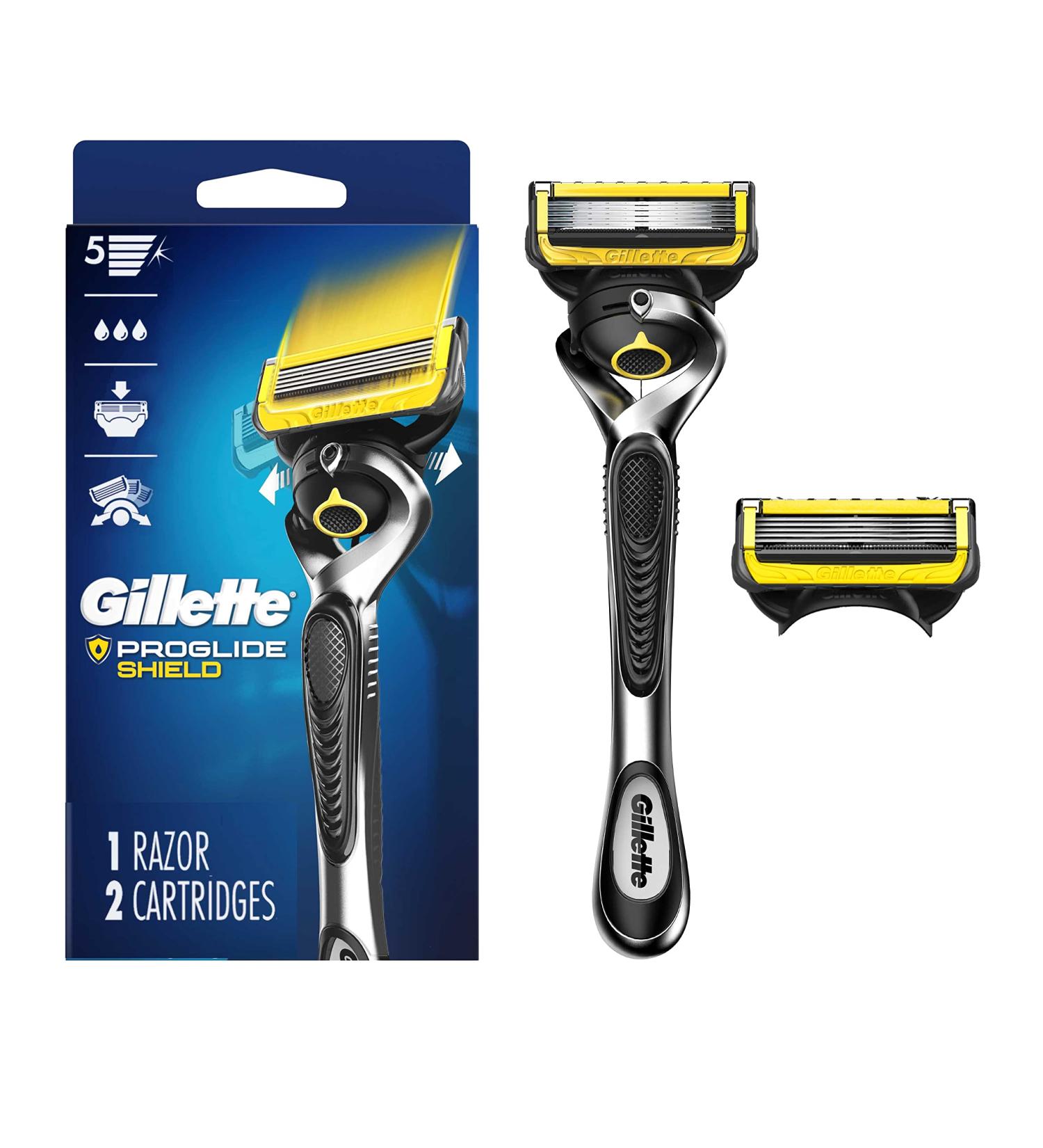Gillette ProGlide Shield Men's Razor Handle + 2 Blade Refills - 1 Handle + 2 Refills - Buy Online on SooperMarket.com
