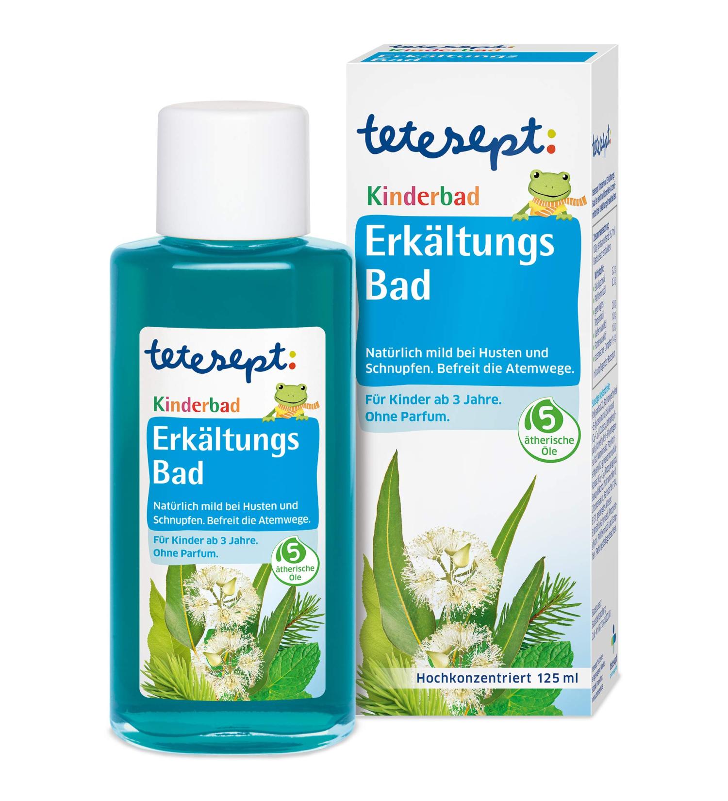 Tetesept Kindersbad Cold Bath for Kids - 125ml Essential Oil Bath Supplement - Perfume-Free Children s Bathing Relief for Colds | International Shipping - Buy Online on SooperMarket.com