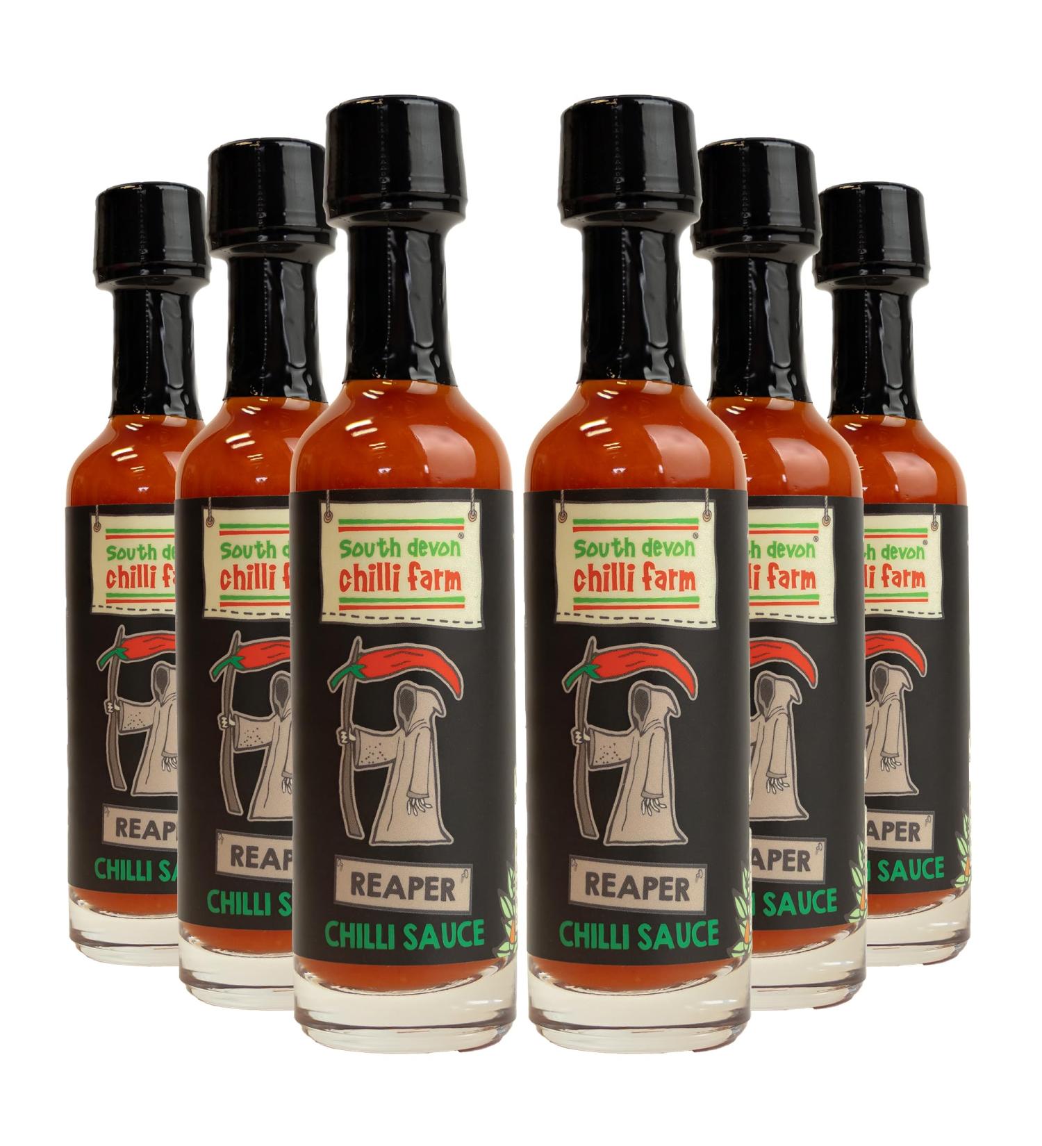 South Devon Chilli Farm Reaper Chilli Sauce | Our Hottest Sauce Containing the Sought After Carolina Reaper Heat Rating 12/10 - Case of 6 50ml Bottles - Buy Online on SooperMarket.com