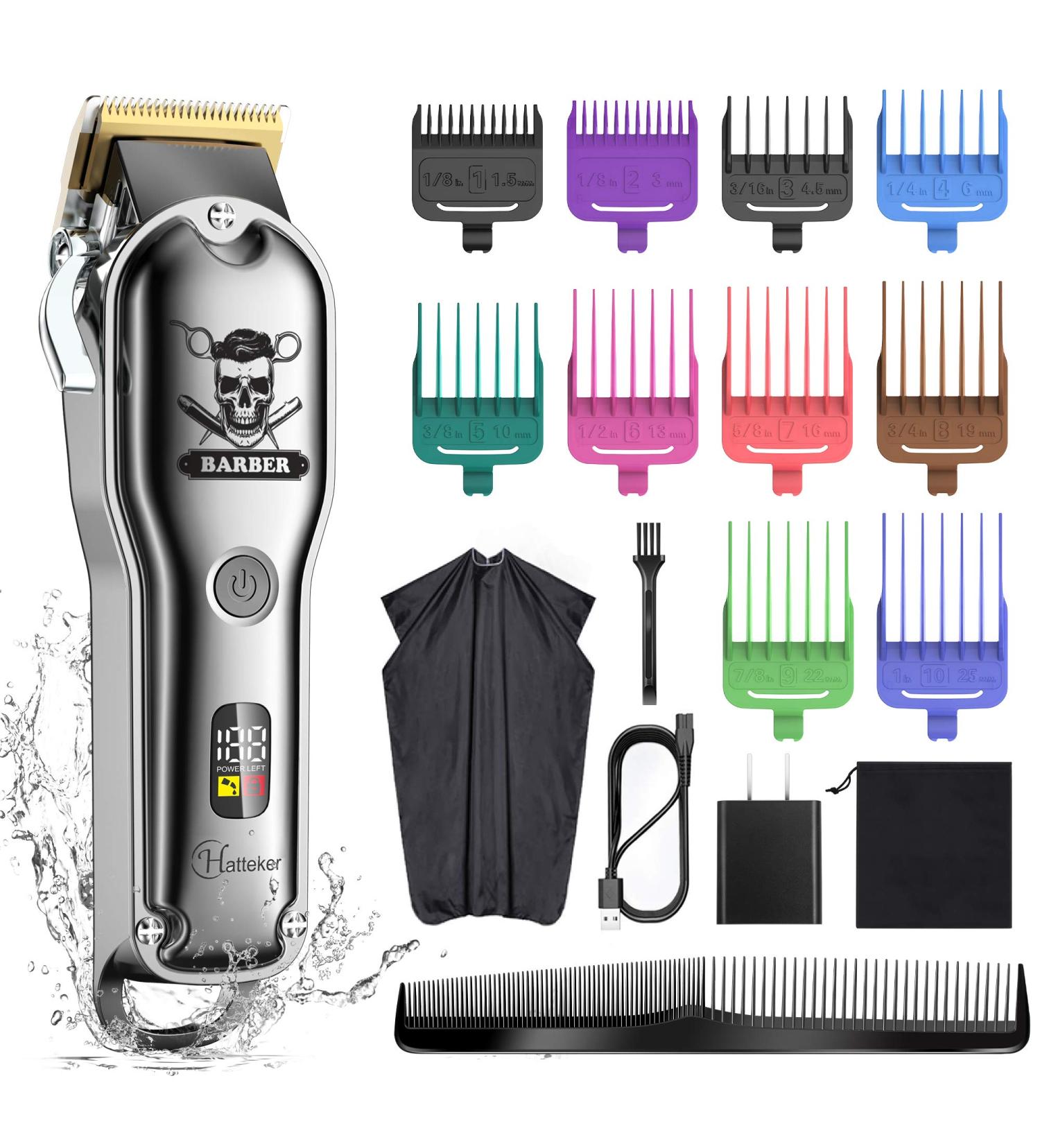 Professional Hair Cutting Kit - Hatteker Cordless Clippers & Beard Trimmer - IPX7 Waterproof - Buy Online on SooperMarket.com