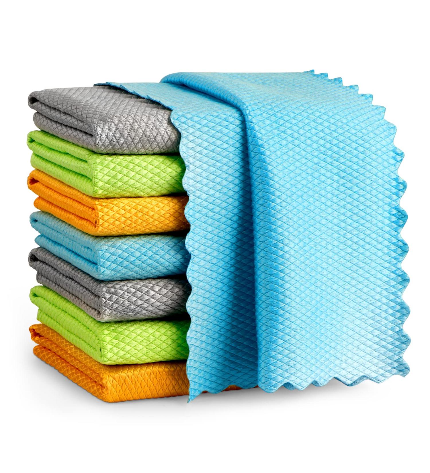 AIDEA Microfiber Glass Cleaning Cloths-8PK  Premium Microfiber Glass and Window Cleaner  Lint Free Quickly Clean Windows  Glasses  Windshields  Mirrors  Stainless Steel-12"x12" - Buy Online on SooperMarket.com