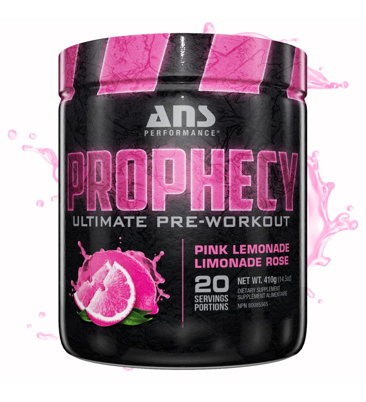 ANS Performance Prophecy Pre Workout Powder (20 servings 14.5 oz) Gluten Free Pre-Workout Formula - Energy & Strength - Sugar Free- Increase Power & Workout Volume (Pink Lemonade) - Buy Online on SooperMarket.com