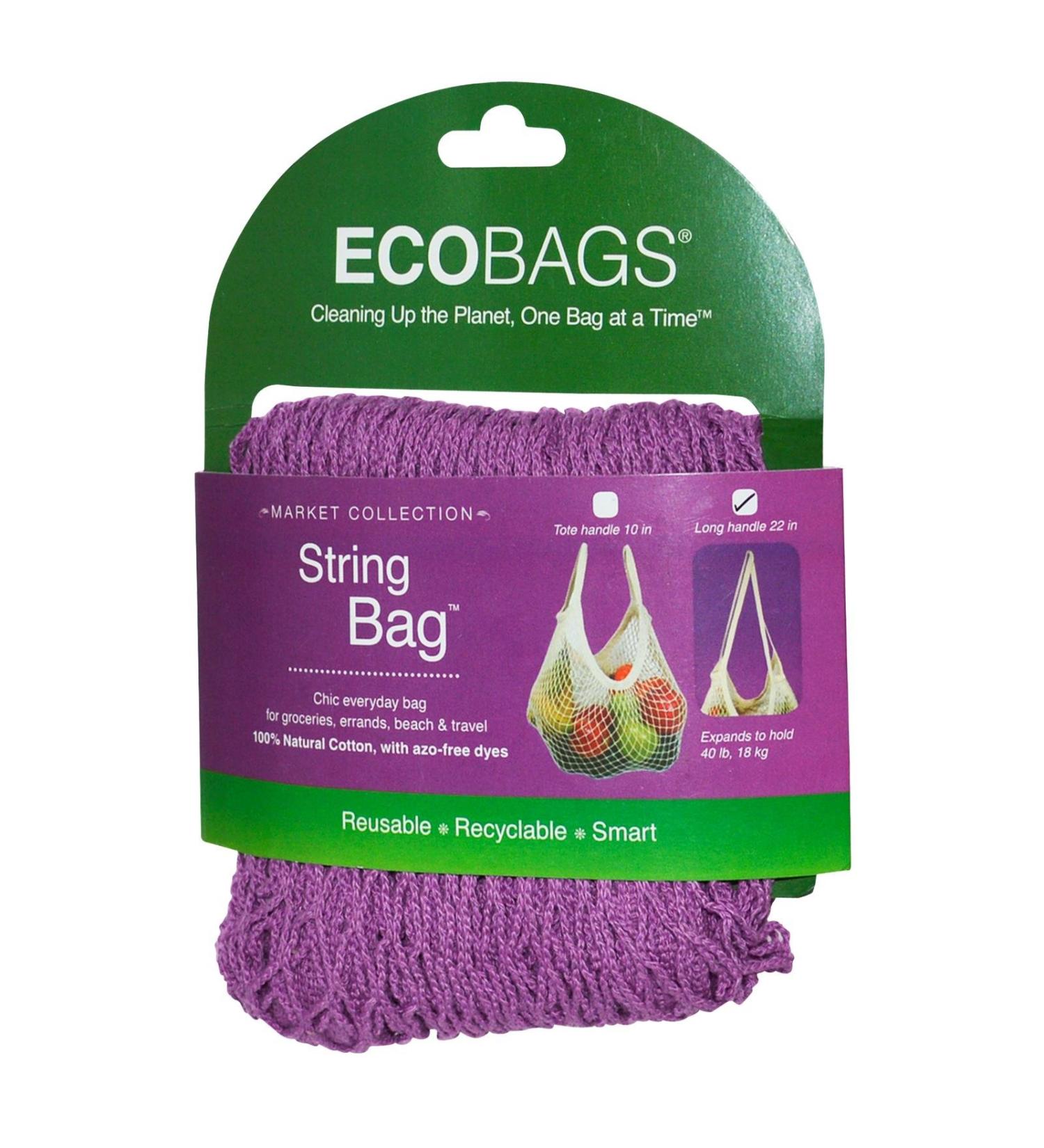 ECOBAGS Market Collection String Bag Long Handle 22 in Raspberry 1 Bag