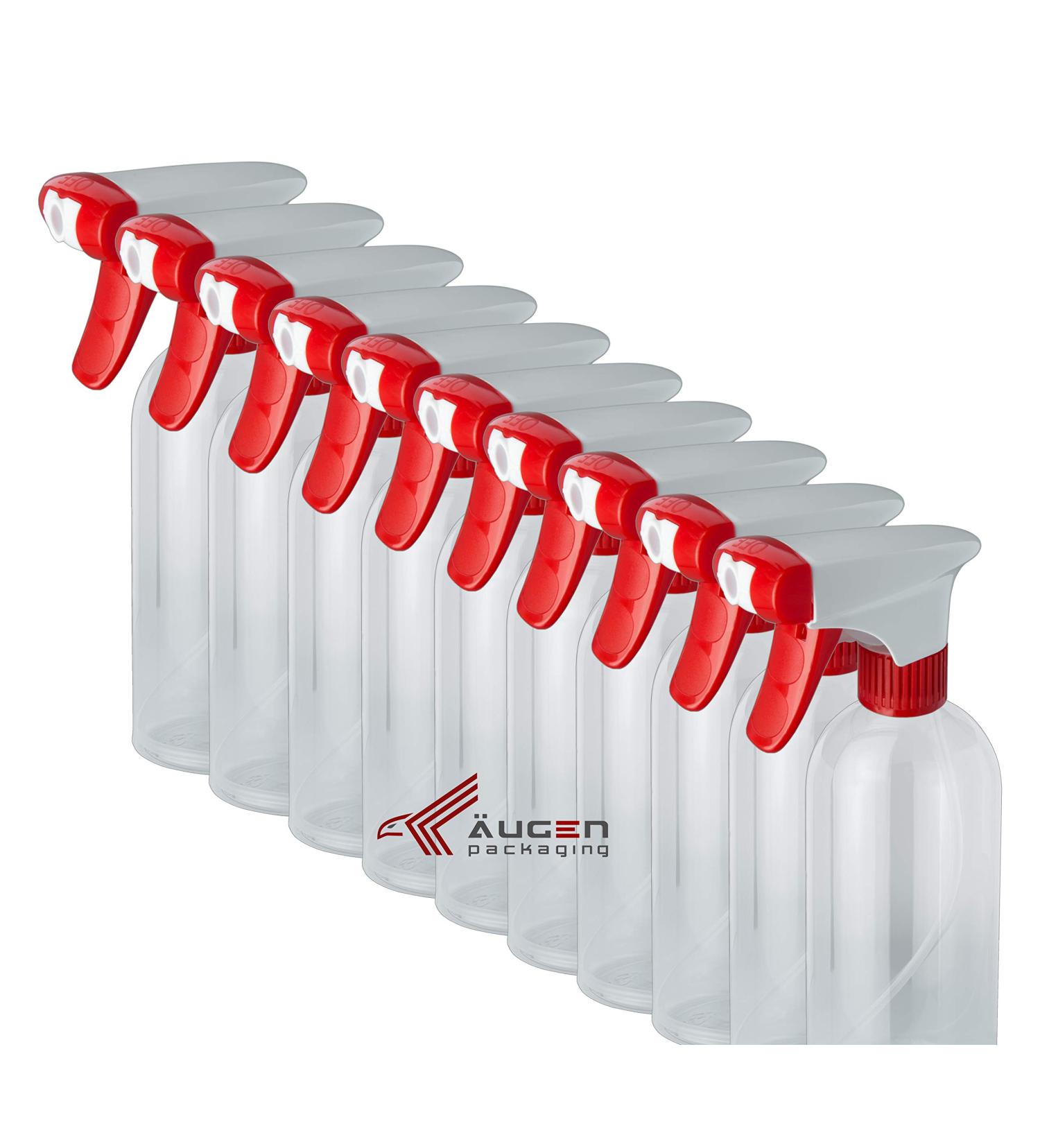 10pcs 500ml Spray Bottles with White-Red Power Trigger | Empty Spray Bottles for Travel & Home Use | International Shipping Available - Buy Online on SooperMarket.com