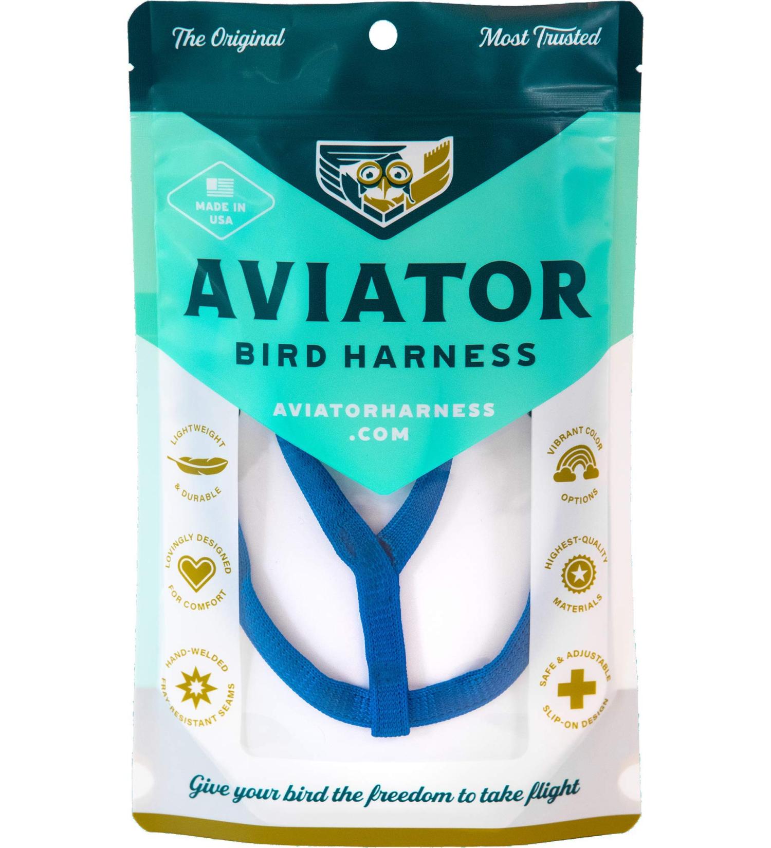 Aviator Bird Harness & Leash - Made in America | XXXS Blue for Safe International Shipping - Buy Online on SooperMarket.com