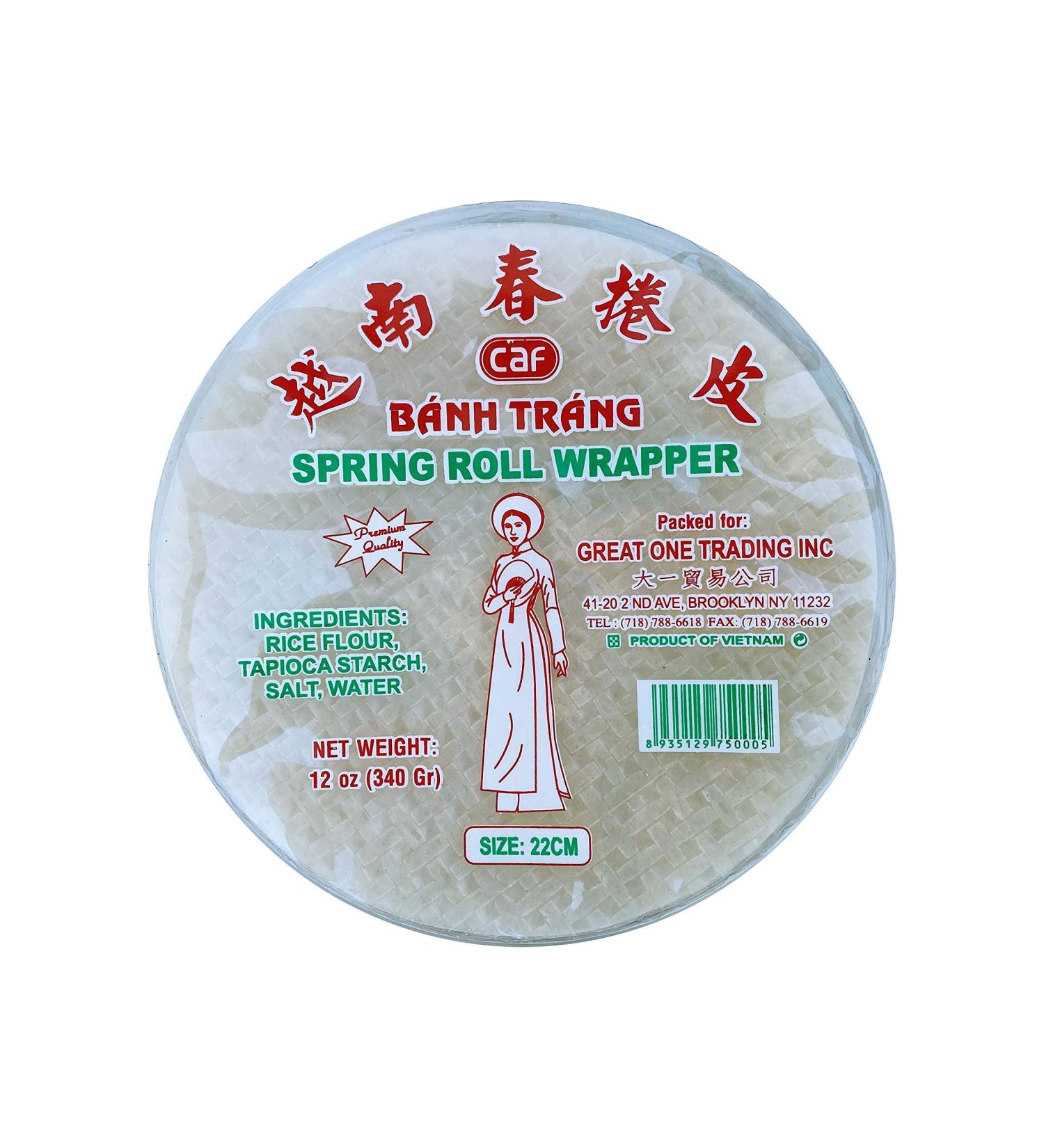 CAF Young Lady Premium Spring Roll Wrapper 12oz - 22cm Round Rice Paper - Buy Online on SooperMarket.com
