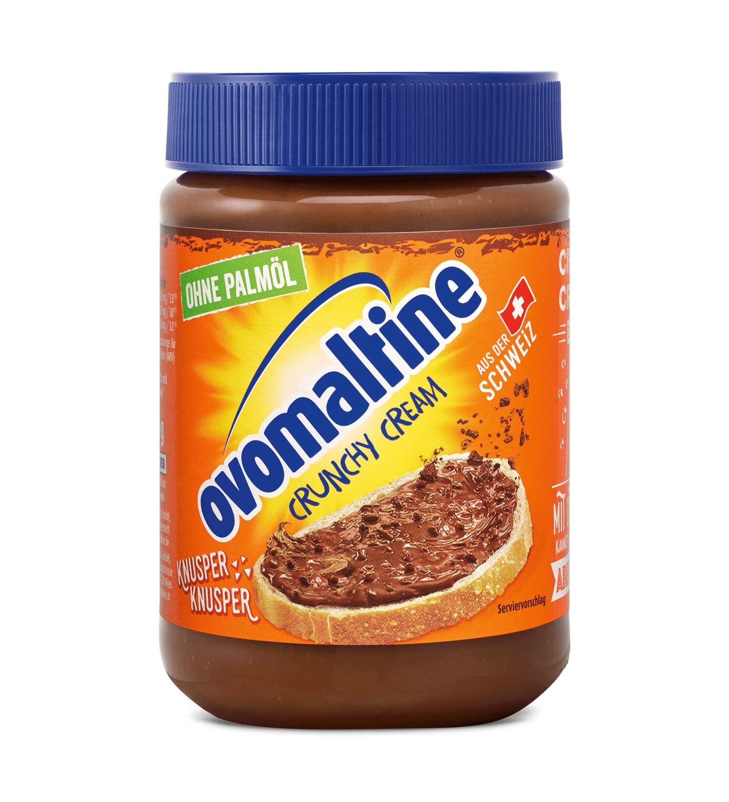 Ovomaltine Crunchy Cream Brot Spread - Palm Oil-Free Chocolate Cream with Crispy Pieces - Swiss Sweet Spread (380g) - Buy Online on SooperMarket.com