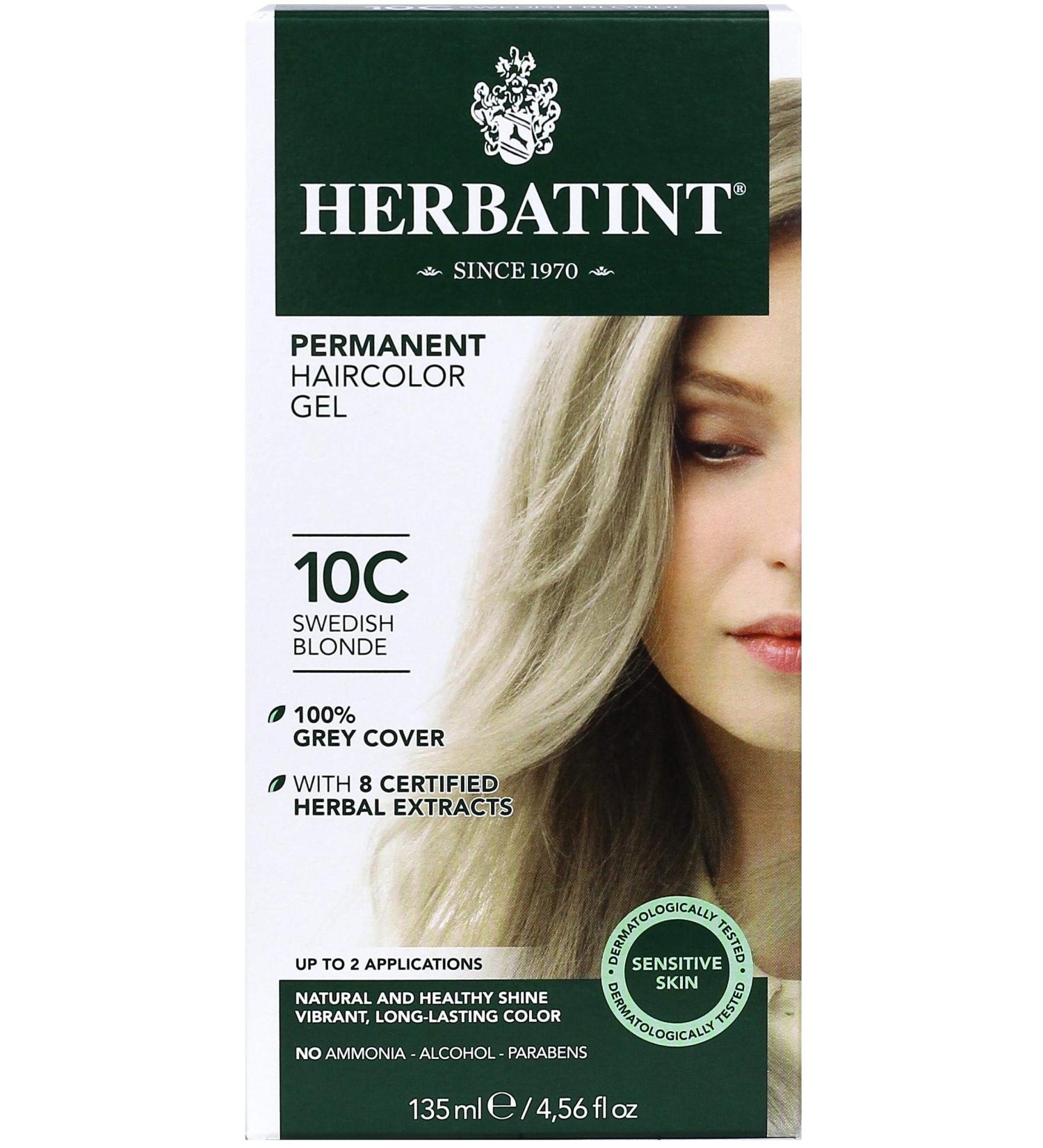 Herbatint 10C Swedish Blonde Permanent Haircolor Gel - 4.56 fl oz (135 ml) | Natural Hair Dye - Buy Online on SooperMarket.com