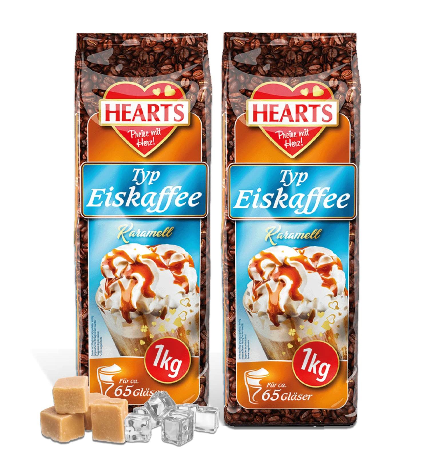 Hearts Eiskaffee Karamell 2 Pack | Instant Coffee Powder | Creamy Caramel Flavor | Serves 160 Cups | Quick Summer Beverage - Buy Online on SooperMarket.com