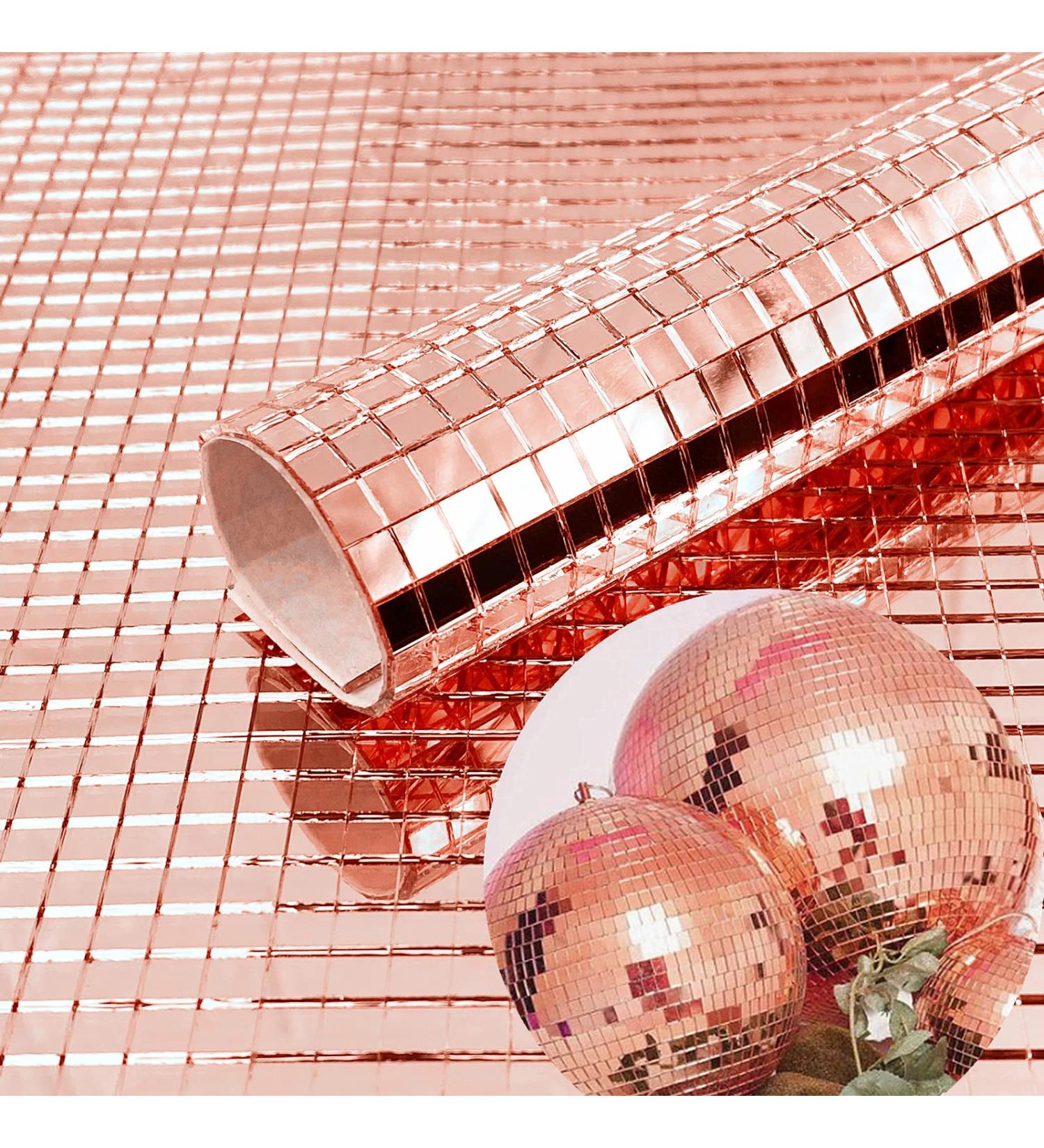 2400pcs Rose Gold Mirrors Mosaic Tiles Sticker - Self Adhesive Craft Glass Tiles 5mm by 5mm - Buy Online on SooperMarket.com