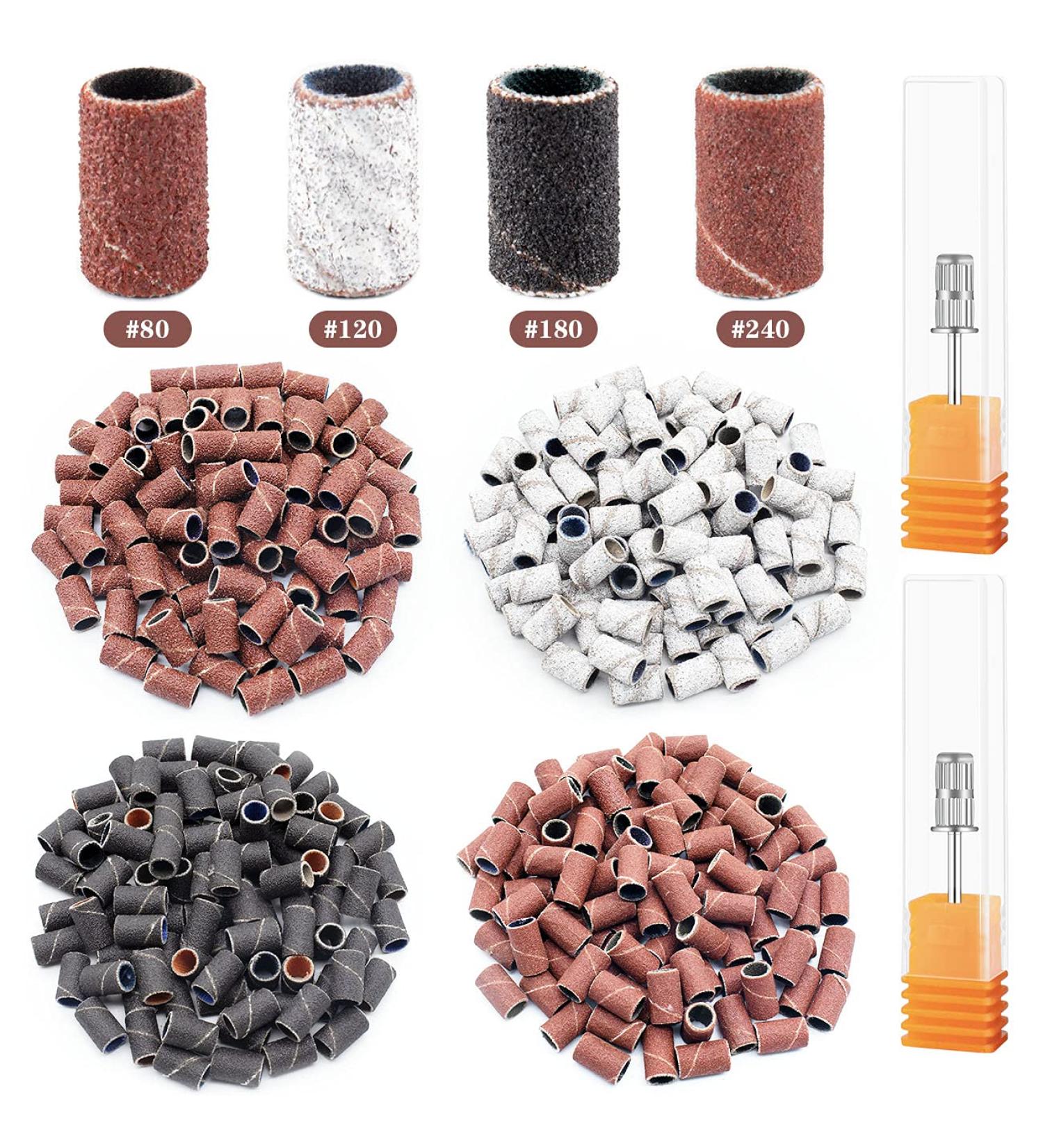 242-Piece Professional Sanding Bands & Nail Drill Bits Set for Manicures and Pedicures - Coarse Fine Grit Efile Sand Set - 3/32 Inch Bits Included - Buy Online on SooperMarket.com