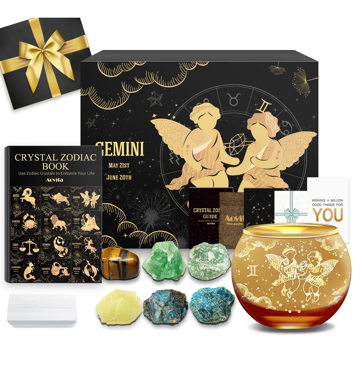 Shop Aovila Twin Gifts for Women - Tealight Holder Candlestick & Birthstone Gift Box Set - Perfect Zodiac & Astrology Birthday Gifts for Moms & Best Friends - Buy Online on SooperMarket.com