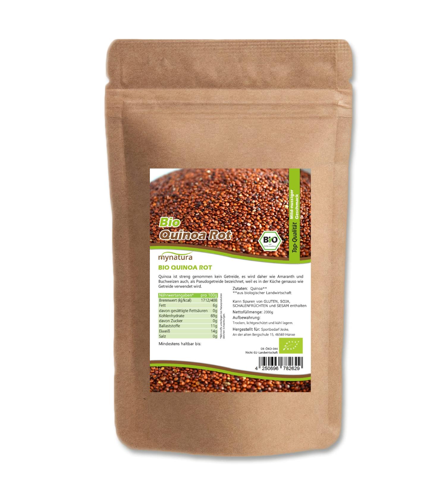 Mynatura Organic Red Quinoa Value Pack - 2000g | Nutty Flavor | Plant-Based Cooking & Baking - Buy Online on SooperMarket.com
