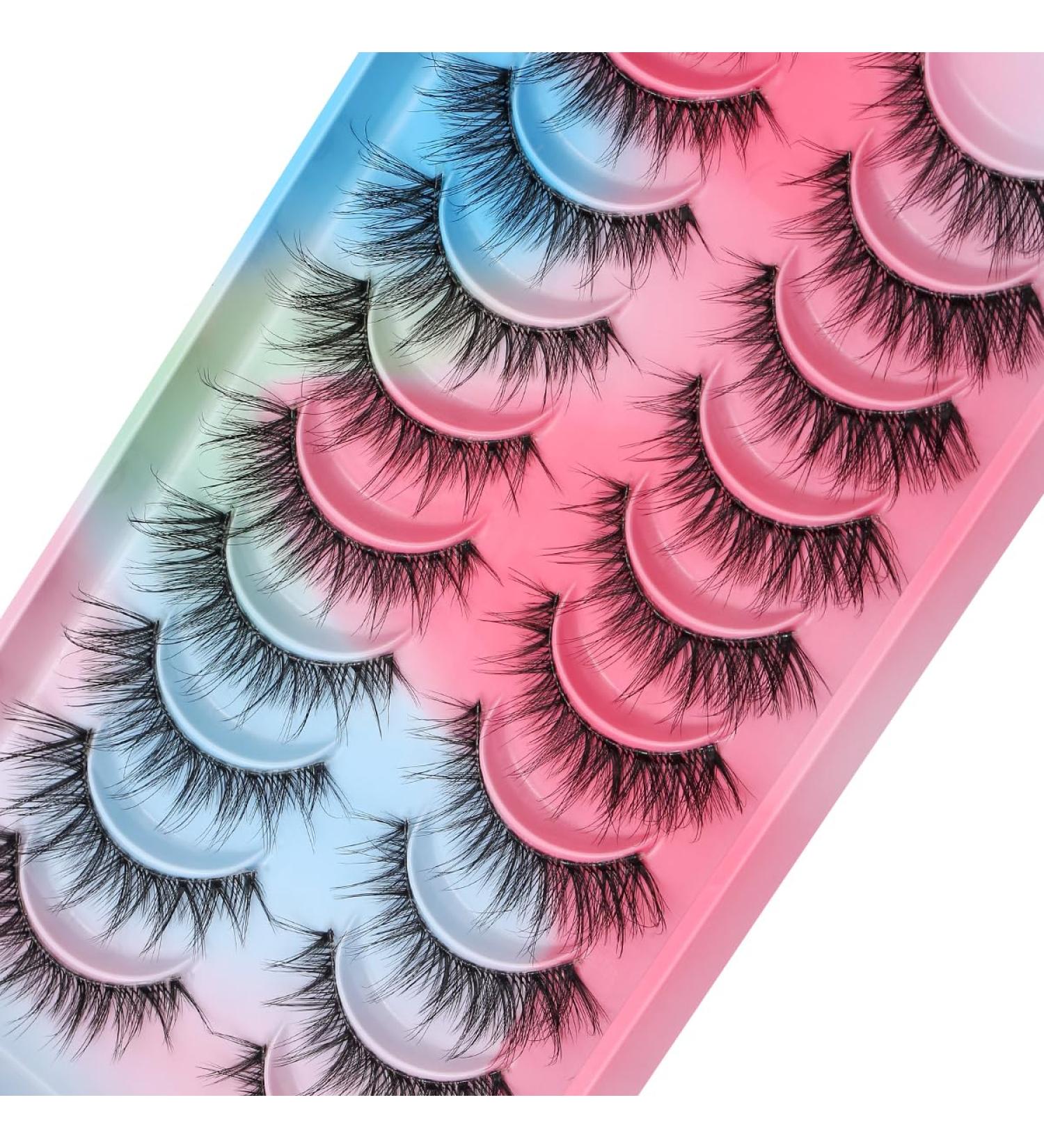 False Eyelashes Clear Band Natural D Curl Natural Cluster Volume Eyelash Set 10 Pairs Natural 3D Adhesive Tape Artificial Eyelashes (DDL09) - Buy Online on SooperMarket.com