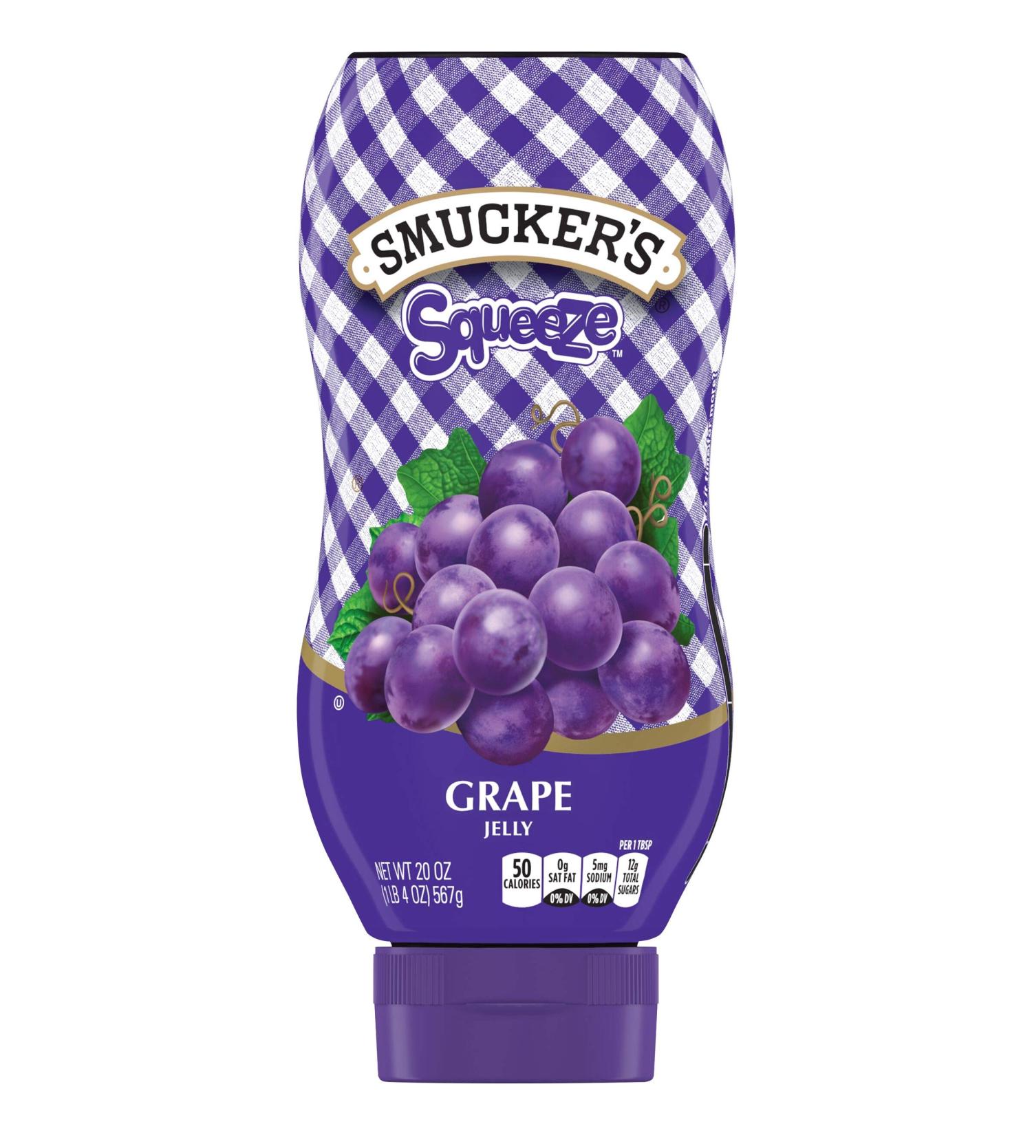 Smucker's Squeeze Grape Jelly 20 Ounces (Pack of 12) - Delicious Grape Flavor in Convenient Squeeze Bottles | Buy in Bulk and Save! - Buy Online on SooperMarket.com