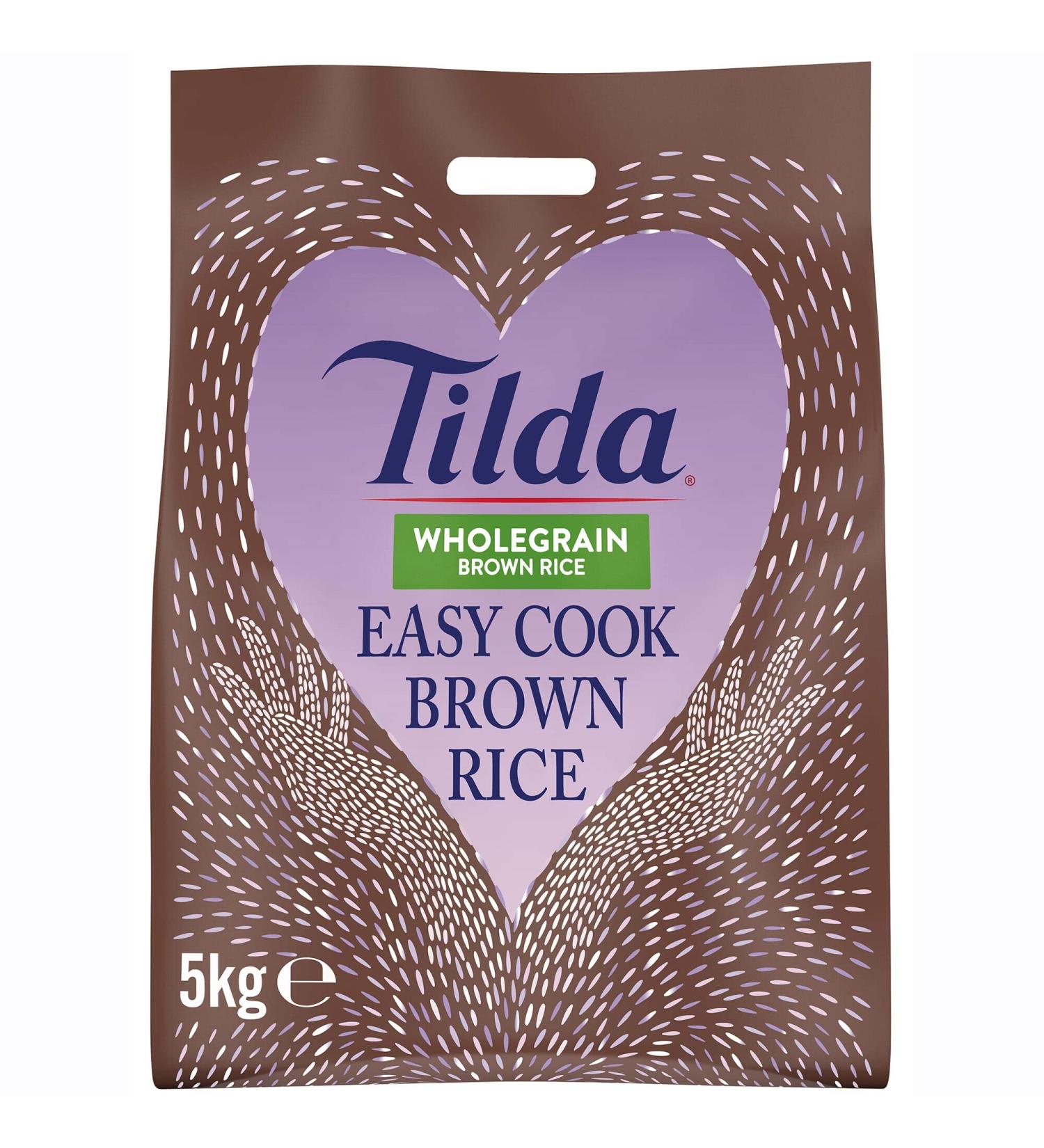 Tilda Easy Cook Wholegrain Brown Rice 5kg - Quick and Healthy Cooking - Buy Online on SooperMarket.com