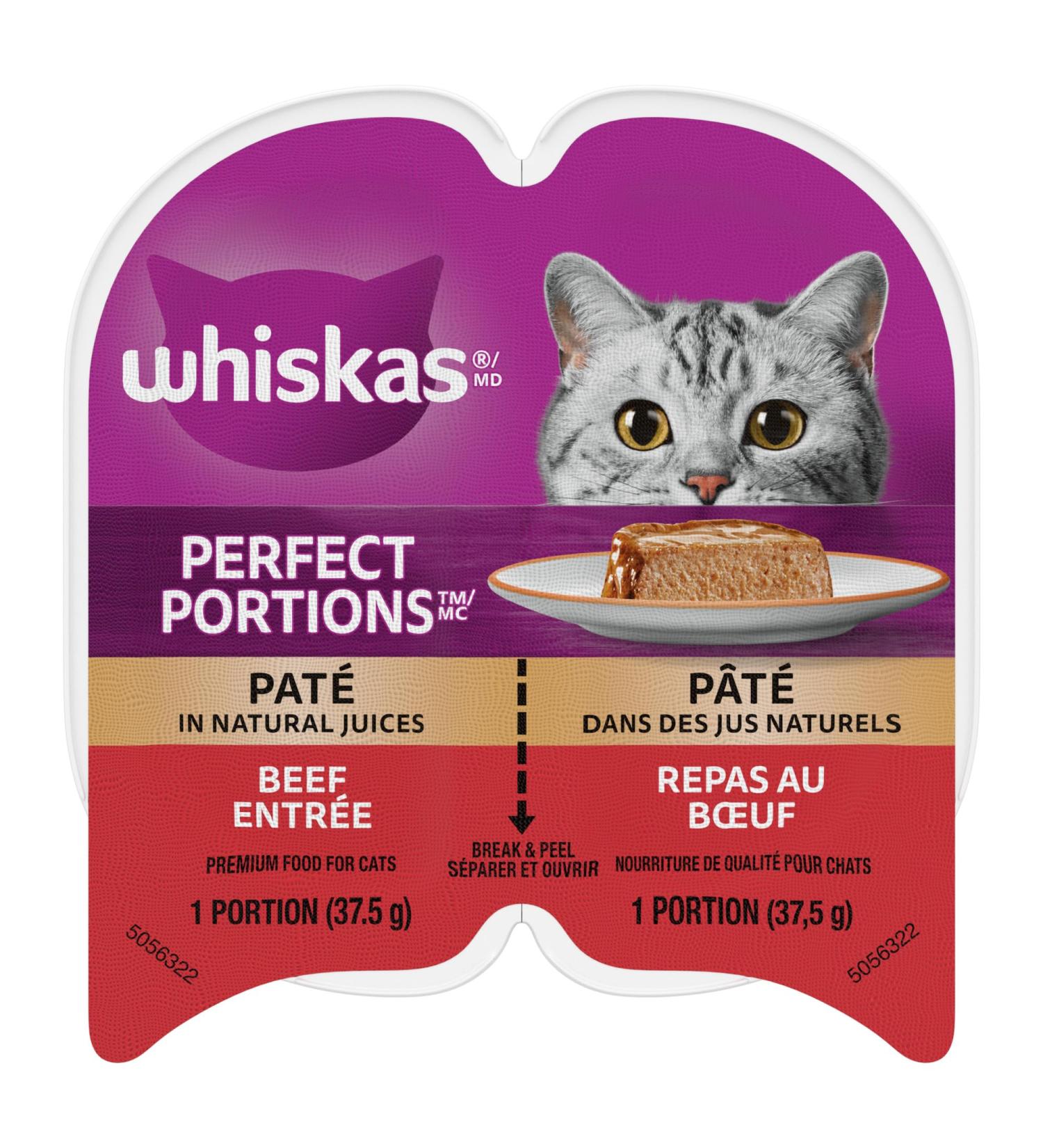 Whiskas Perfect Portions Wet Cat Food Pat - Beef - 75g (24 Pack) Pat Beef 1 count (Pack of 24) - Buy Online on SooperMarket.com