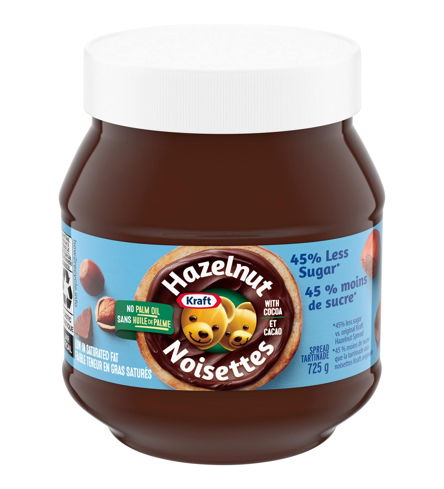 Kraft Peanut Butter Hazelnut Spread with Cocoa and Less Sugar 725g 725 g (Pack of 1) Less Sugar - Buy Online on SooperMarket.com