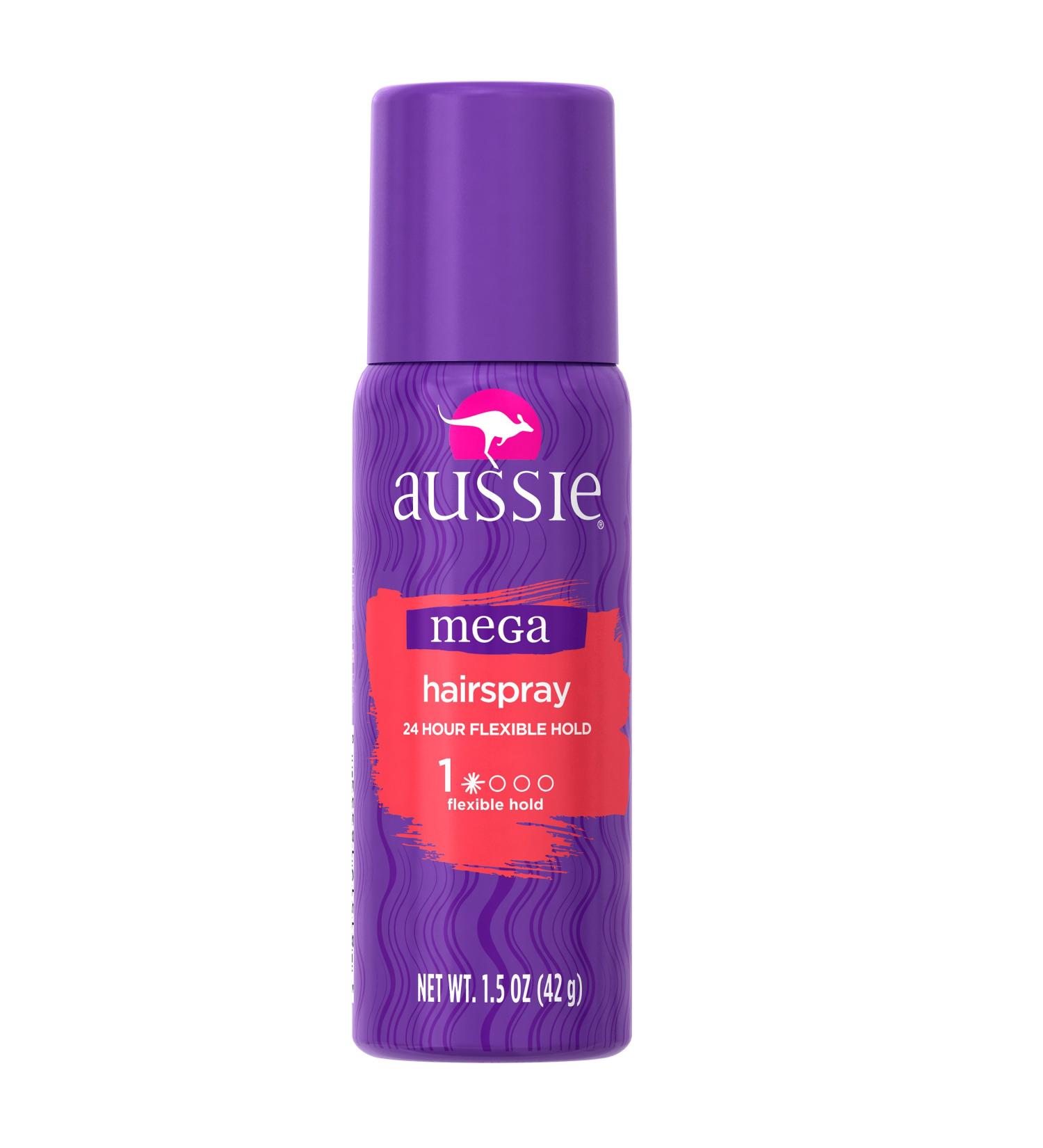 Aussie Mega Hairspray 1.5 fl oz - Long-lasting Hold for All-Day Style (1 Pack) - Buy Online on SooperMarket.com