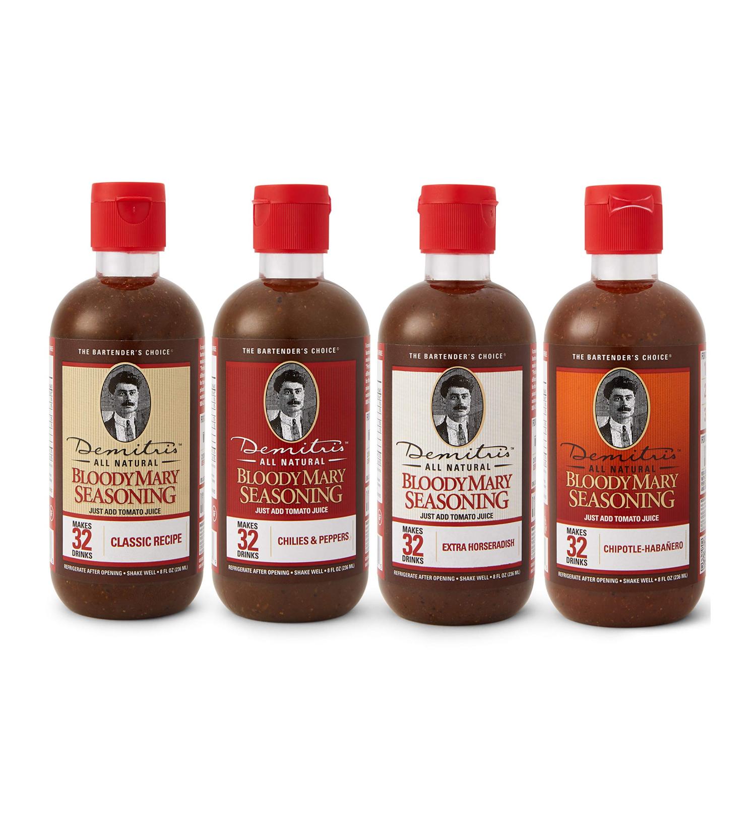 Demitri's Bloody Mary Mixes 8 oz Variety Pack - Set of 4 | Best Bloody Mary Mix for Brunch | Shop Now! - Buy Online on SooperMarket.com