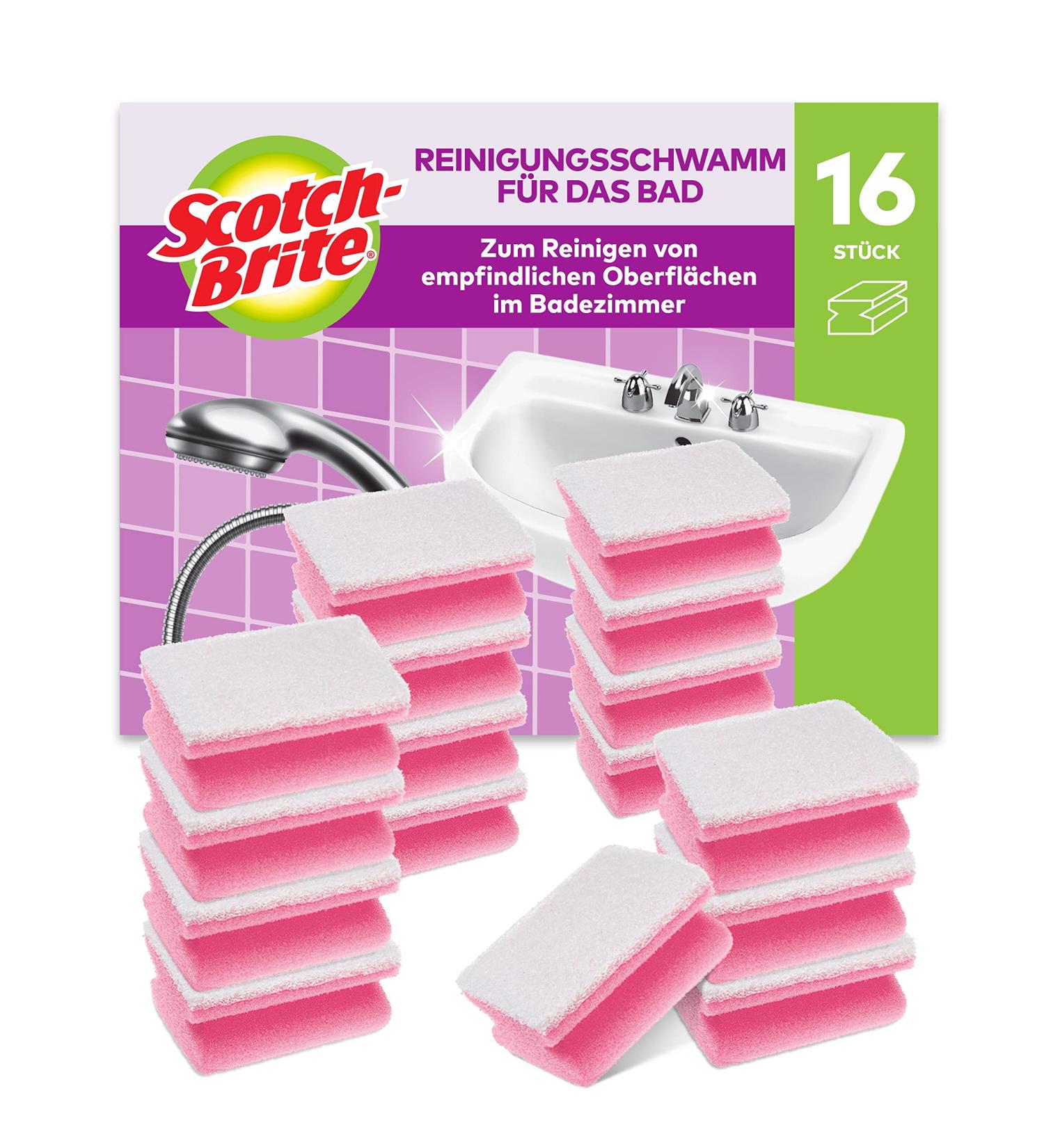 Scotch British Bathroom Cleaning Sponge Pack - 16 Soft Sponges for Sensitive Surfaces - Buy Online on SooperMarket.com