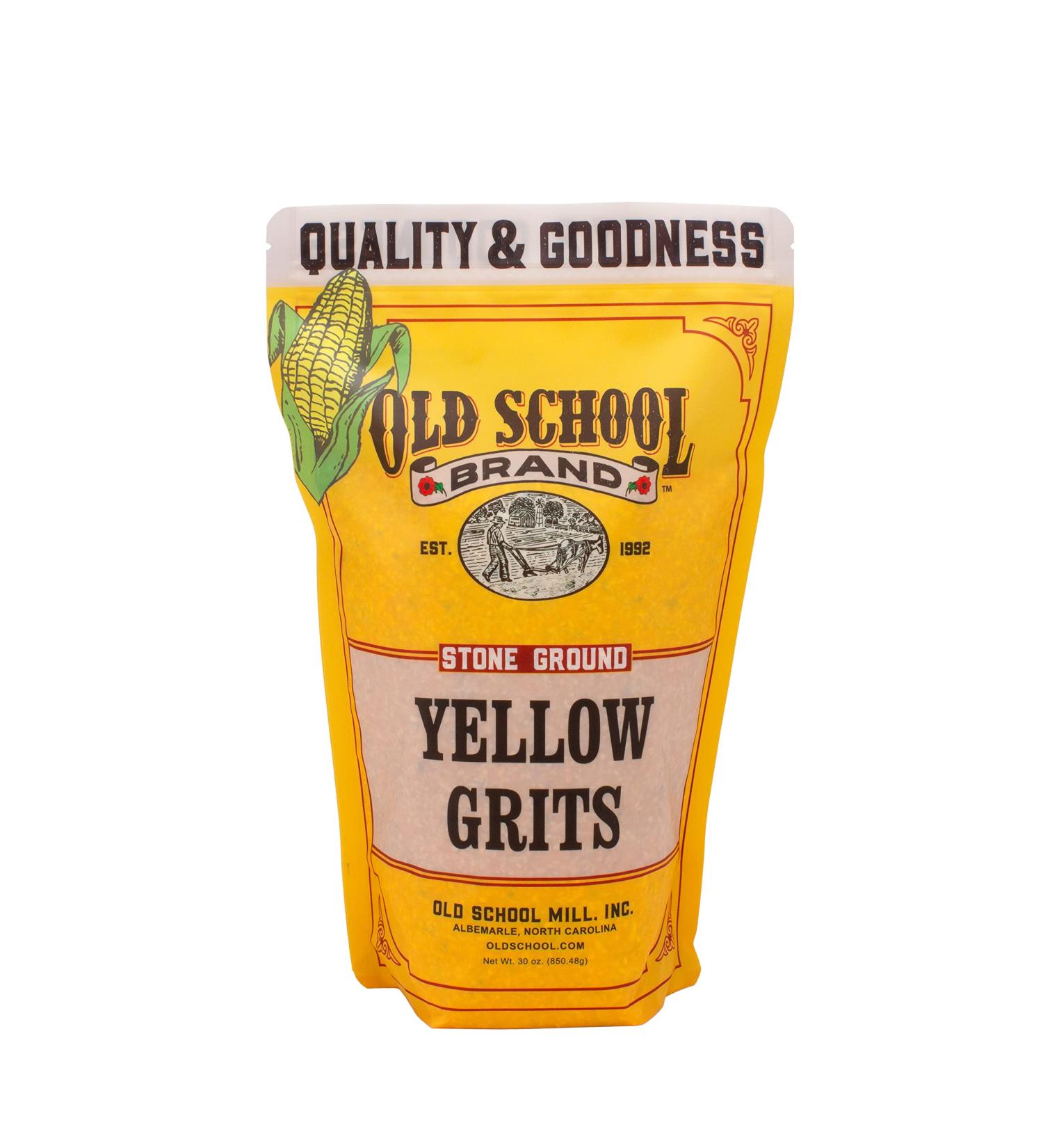 Old School Brand Stone Ground Yellow Grits - 30 oz | Authentic Southern Grits - Buy Online on SooperMarket.com