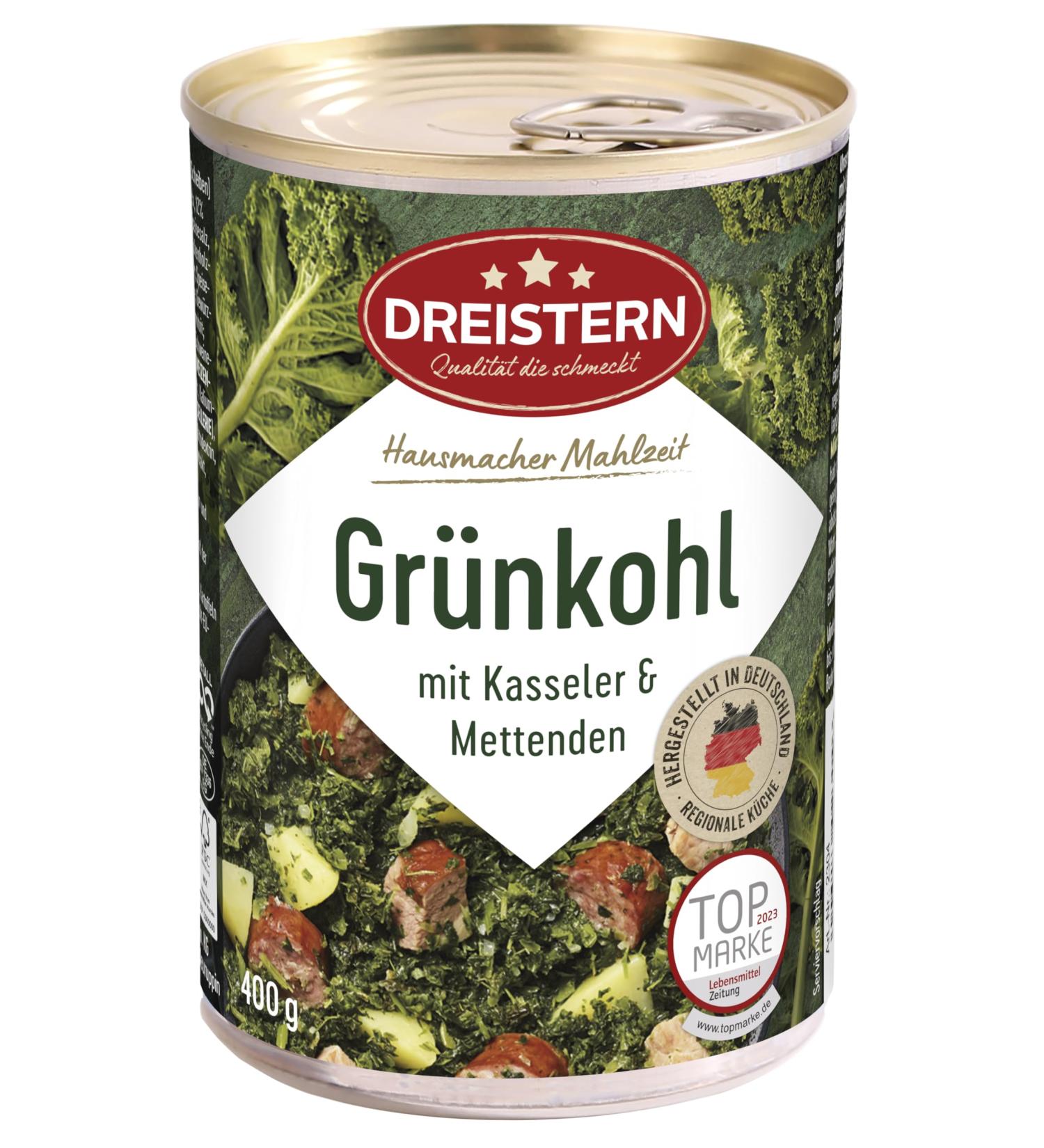 Three Star Kale with Kasseler & Mettenden 400g | Delicious Ready Meal with Vegetables | Eco-Friendly & Convenient - Buy Online on SooperMarket.com
