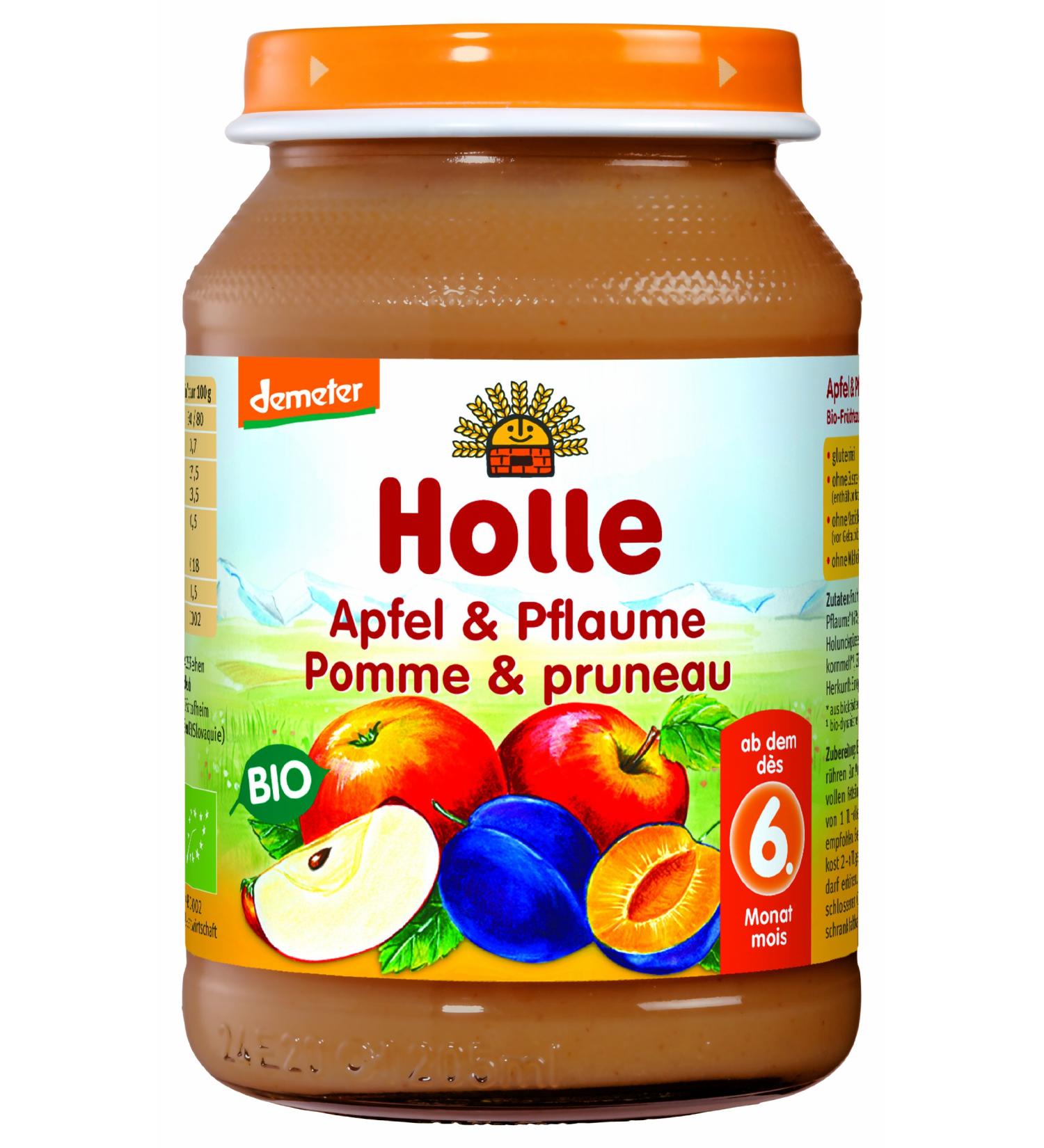 Holle Organic Apple & Plum Pack of 6 (6 x 190g) - Buy Internationally | Best Baby Food - Buy Online on SooperMarket.com