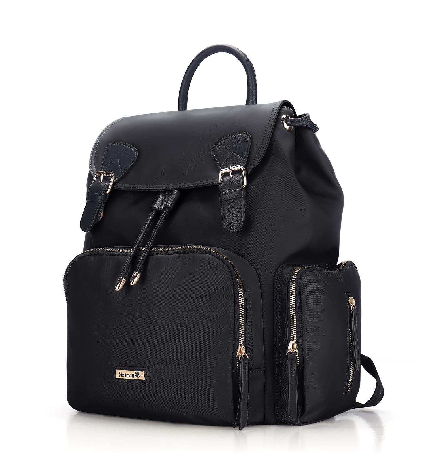 Hafmall Diaper Bag Backpack with Stroller Hooks - Stylish, Multifunctional Travel Baby Bag for Boys and Girls - Black Maternity Nappy Bag for Mom and Dad - Buy Online on SooperMarket.com