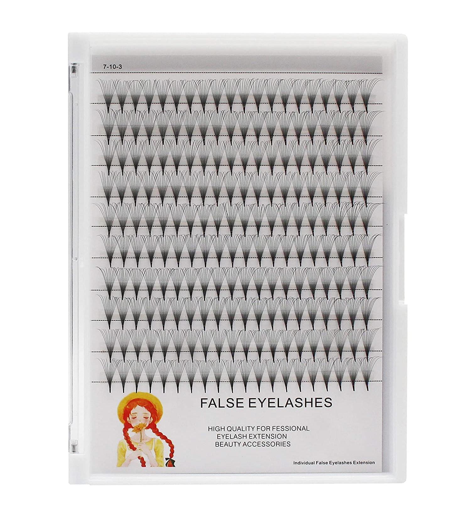 10D Large Tray Premade Volume Fans - 10-18mm Individual False Eyelashes Extensions | 0.07mm D Curl Natural Long Cluster Lashes - Buy Online on SooperMarket.com