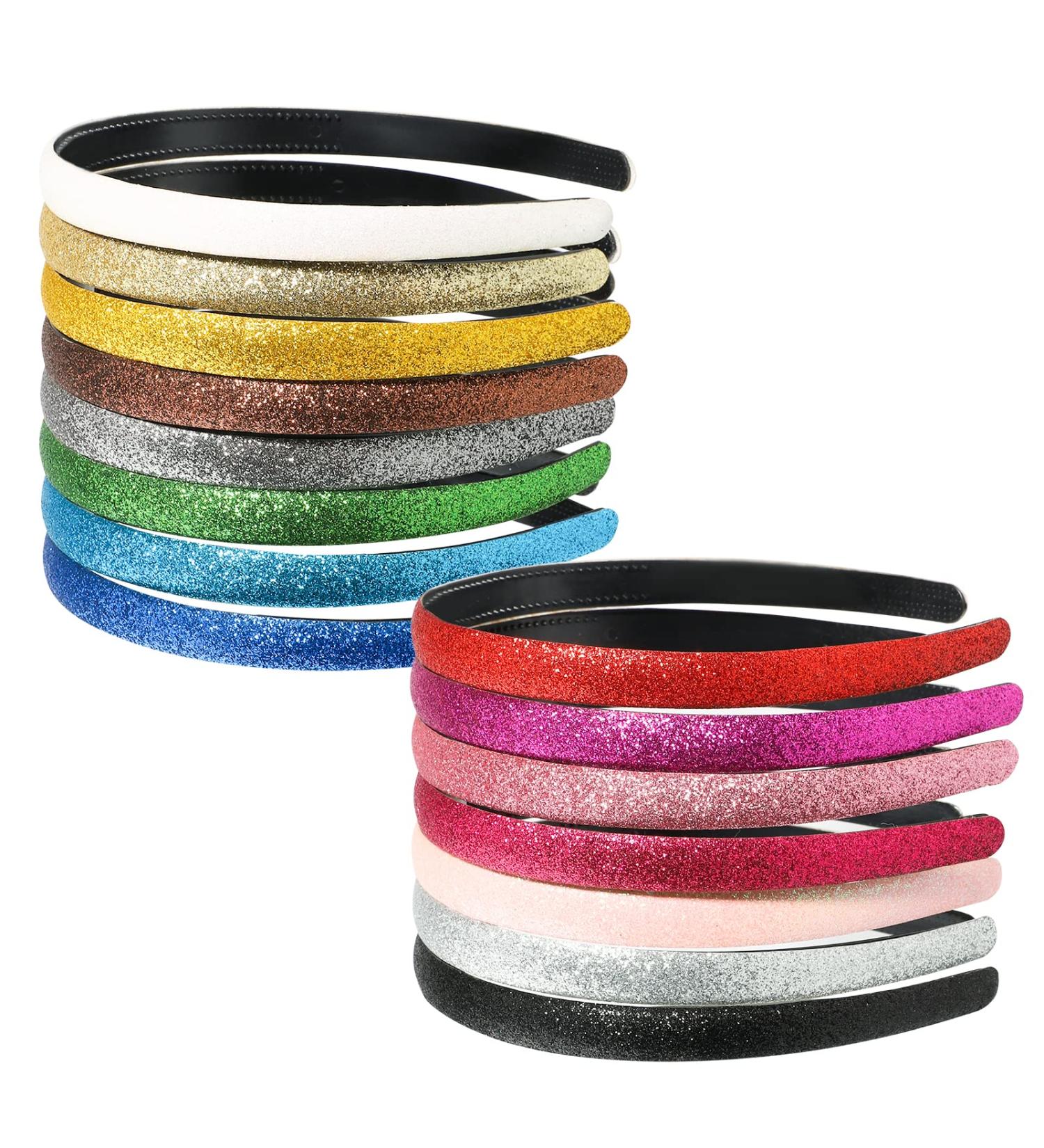 Doboi 15 Colors Sparkle Toddler Headbands - Glitter Thin Head Bands for Girls - No Slip Fashion Hairbands - Buy Online on SooperMarket.com