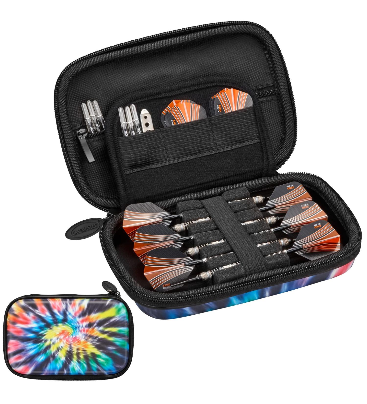 Casemaster Sentinel 6 Dart Case - Holds Tips, Shafts, Flights & More - Impact & Water Resistant - Tie Dye - Ideal for Steel Tip & Soft Tip Darts - Buy Online on SooperMarket.com