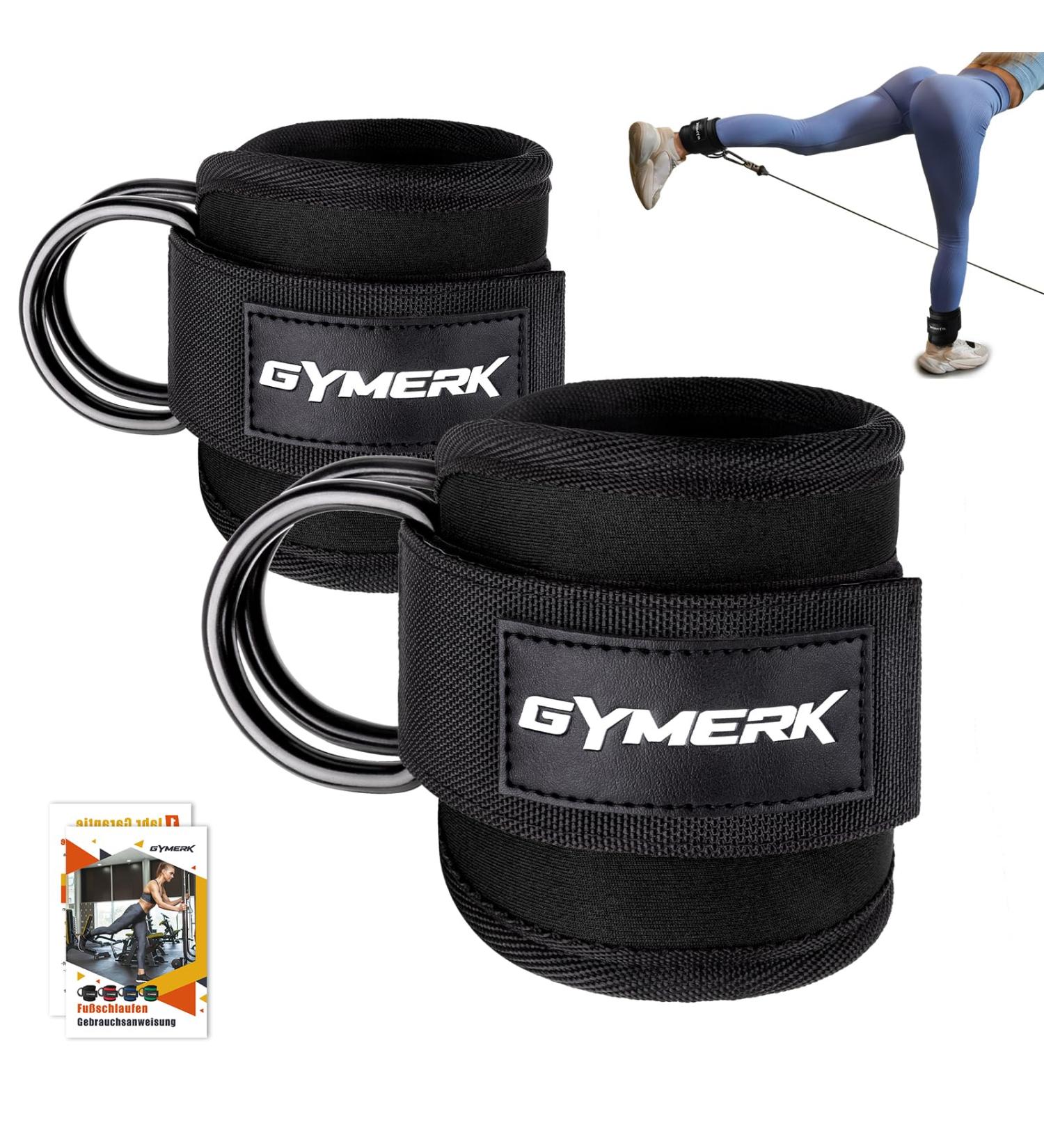 GYMERK Foot Loops Cable Pull - 2pcs Comfortable 7mm Padding Elastic Kickbacks for Men & Women - Black - Buy Online on SooperMarket.com