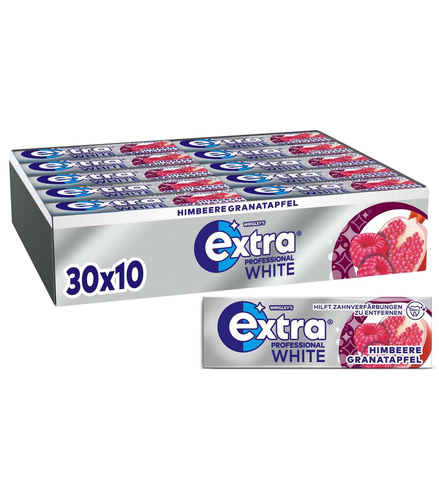 Extra Professional White Raspberry Pomegranate Sugar-Free Gum | 30x10 Dragees Multipack for Fresh Breath | International Shipping - Buy Online on SooperMarket.com