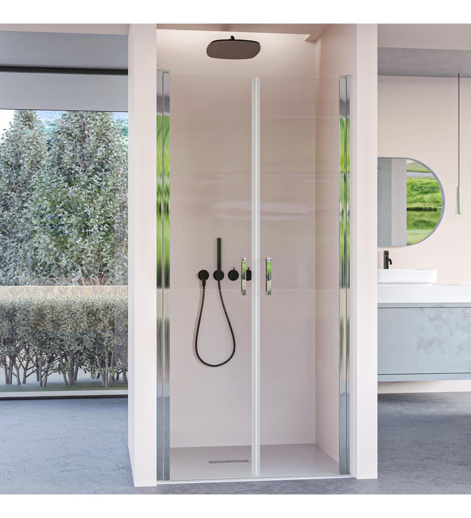 Buy DOBLA - 100 Transparent Glass Shower Door with Dual Salon Doors (H195 6mm) | International Shipping - Buy Online on SooperMarket.com