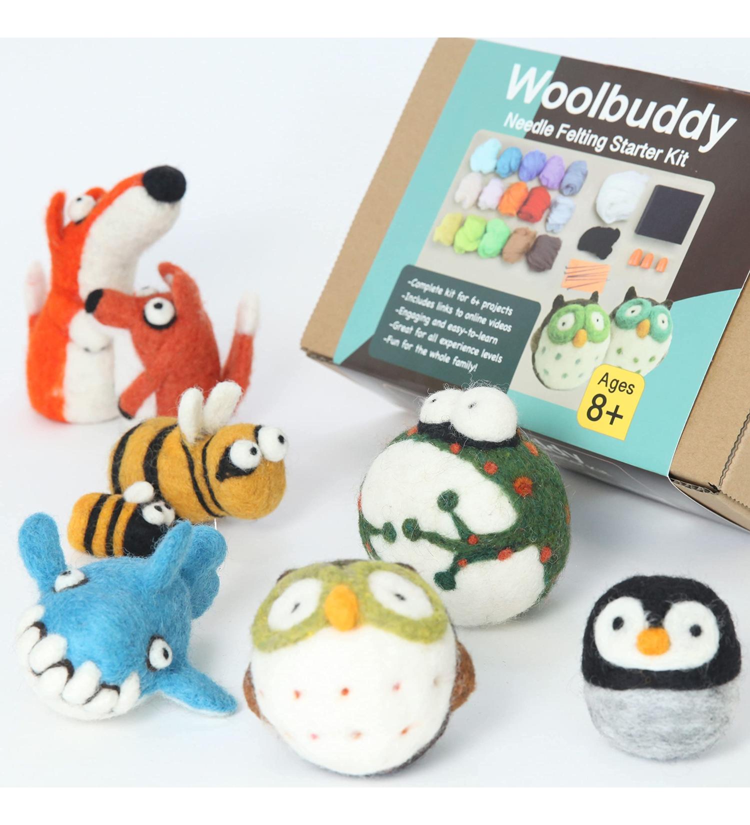 Woolbuddy Needle Felting Kit for Beginners - 6 Unique Felt Animals & Tools Included - Buy Online on SooperMarket.com