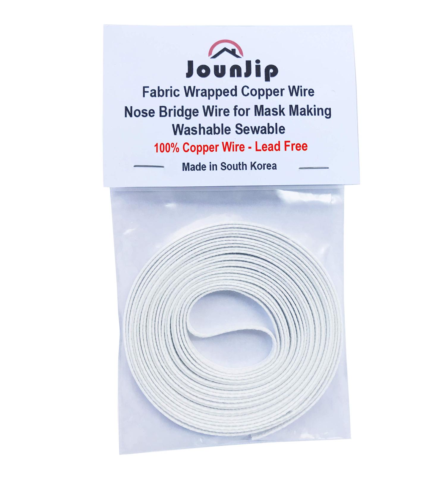 Nose Bridge Strip Fabric Wrapped Copper Wire - Washable & Sewable - White 5 Yards - Buy Online on SooperMarket.com