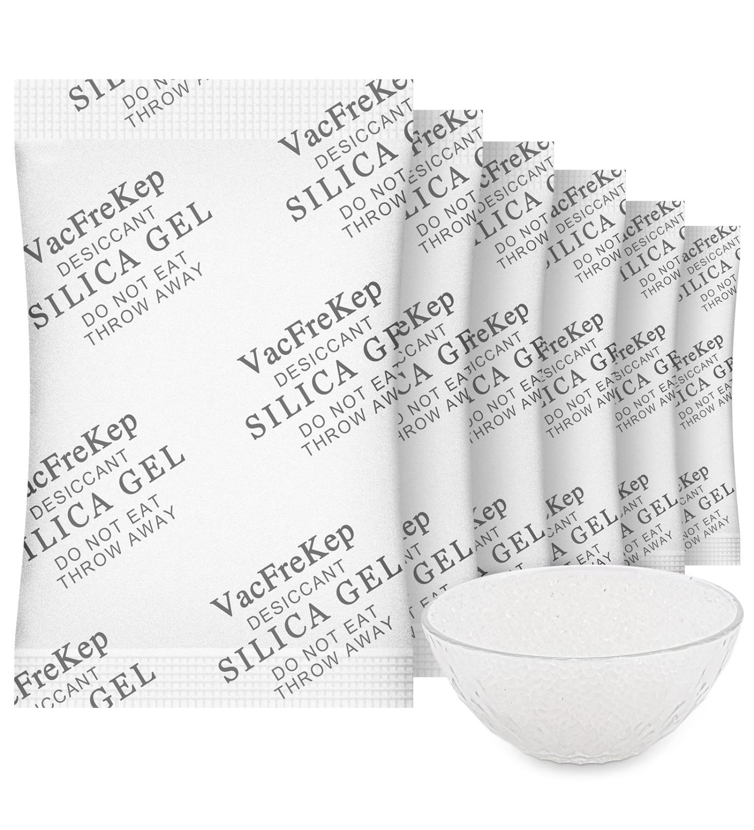 VACFREKEP Silica Gel Sachets - 100g 15 Pieces | Moisture Absorber & Drying Solution for Home & Travel - Buy Online on SooperMarket.com