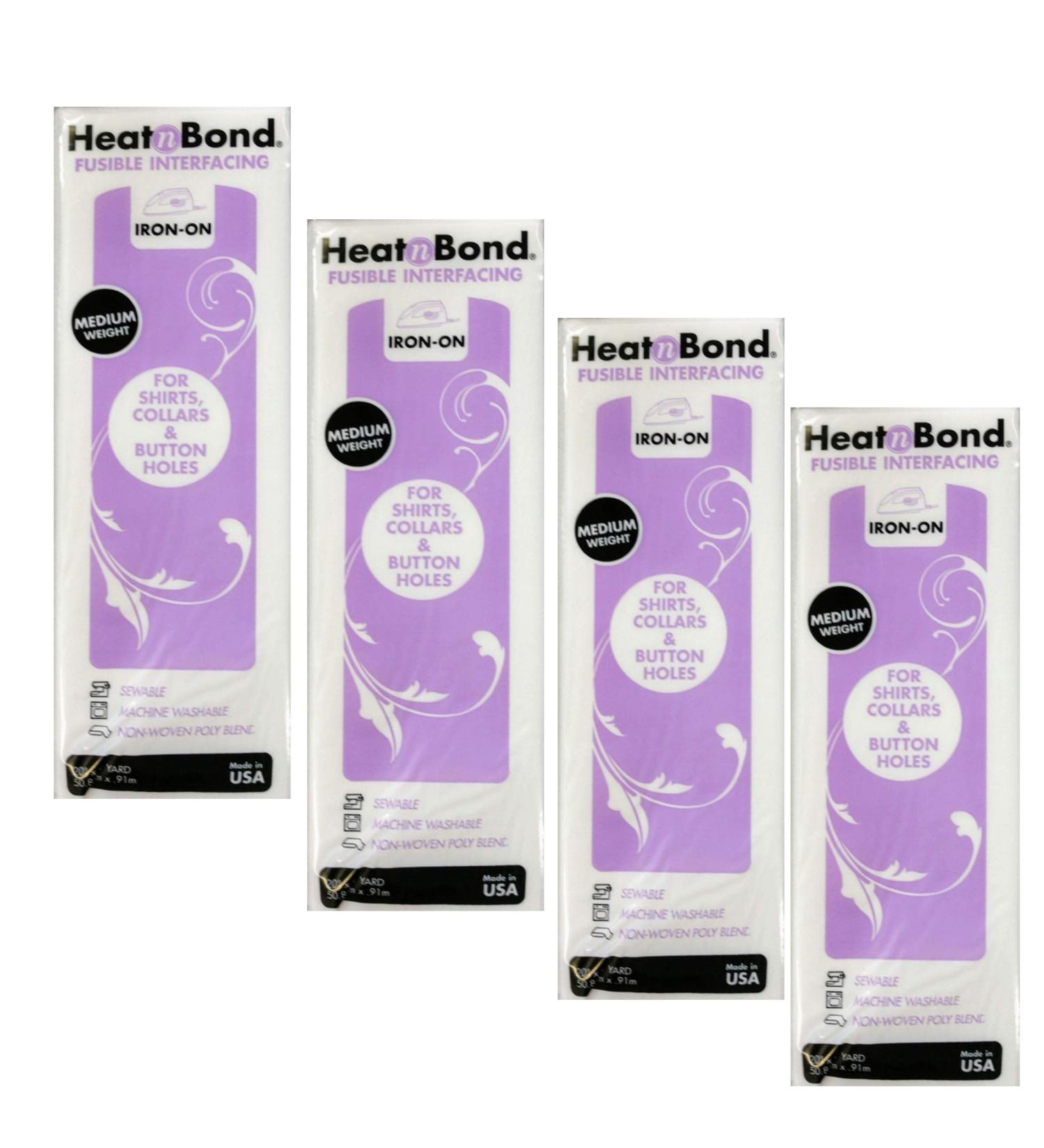 Therm O Web Thermoweb Heat N Bond Medium Weight Iron On Fusible Interfacing White 20 inch x 36 inch 3337 (4-Pack)