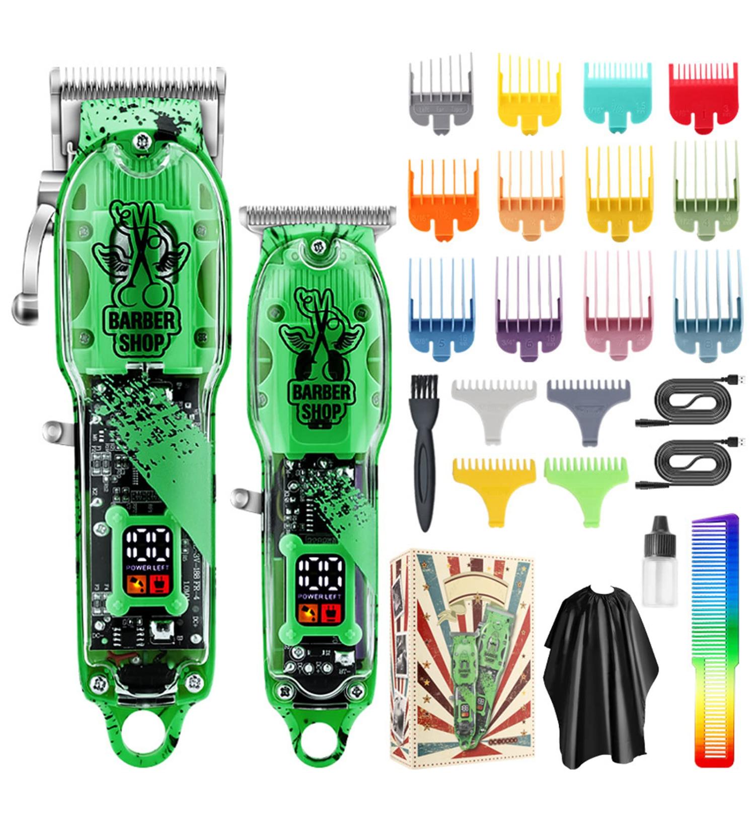 Buy Electric Hair Clippers - Cordless Trimmer Kit for Men with 16 Guide Combs | Professional Haircut & Grooming Tools for Home & Salon - Buy Online on SooperMarket.com