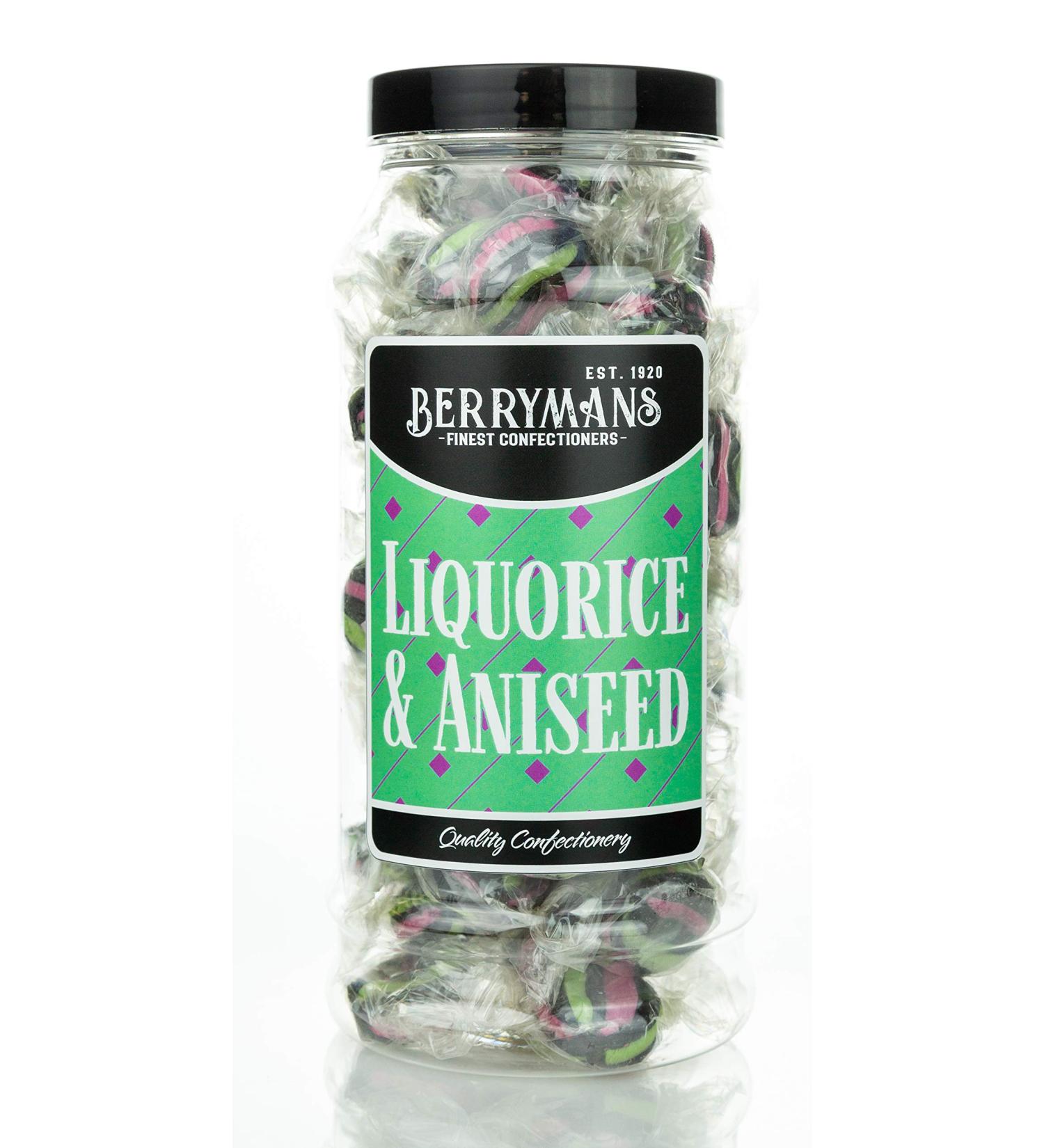 Original Liquorice & Aniseed Retro Boiled Sweets Gift Jar By Berrymans Sweet Shop - Classic Sweets Traditional Taste. - Buy Online on SooperMarket.com