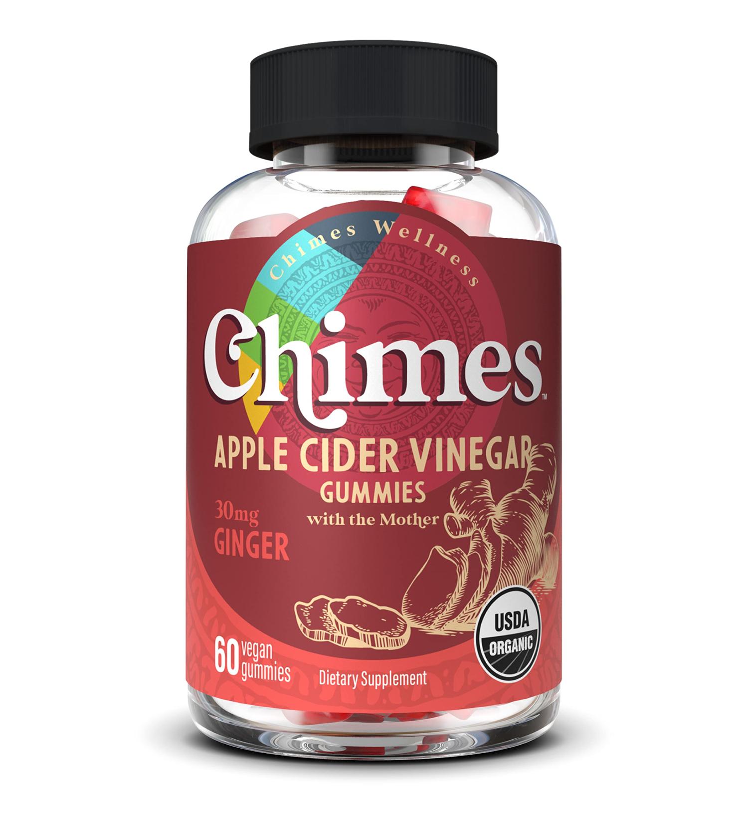 Chimes Apple Cider Vinegar Gummies with Ginger - Organic USA Made 1000mg ACV + 60mg Ginger per 2 Gummies - 60 Count - Buy Online on SooperMarket.com