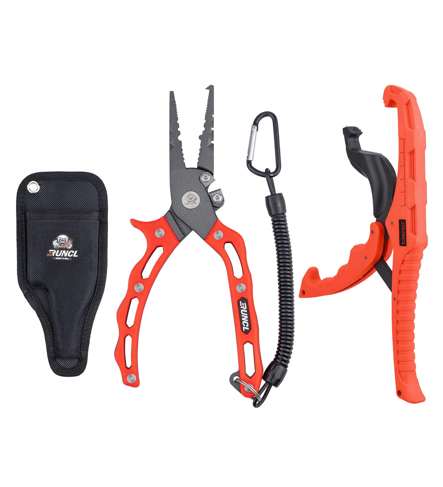 RUNCL Fishing Plier  Fish Lip Gripper Kit  Fishing Remover Extractor  Multi-Function Fishing Tools for Saltwater  Freshwater  Ice Fishing  Premium Fishing Gifts for Men A: 8" Orange Plier Gripper Kit - Buy Online on SooperMarket.com