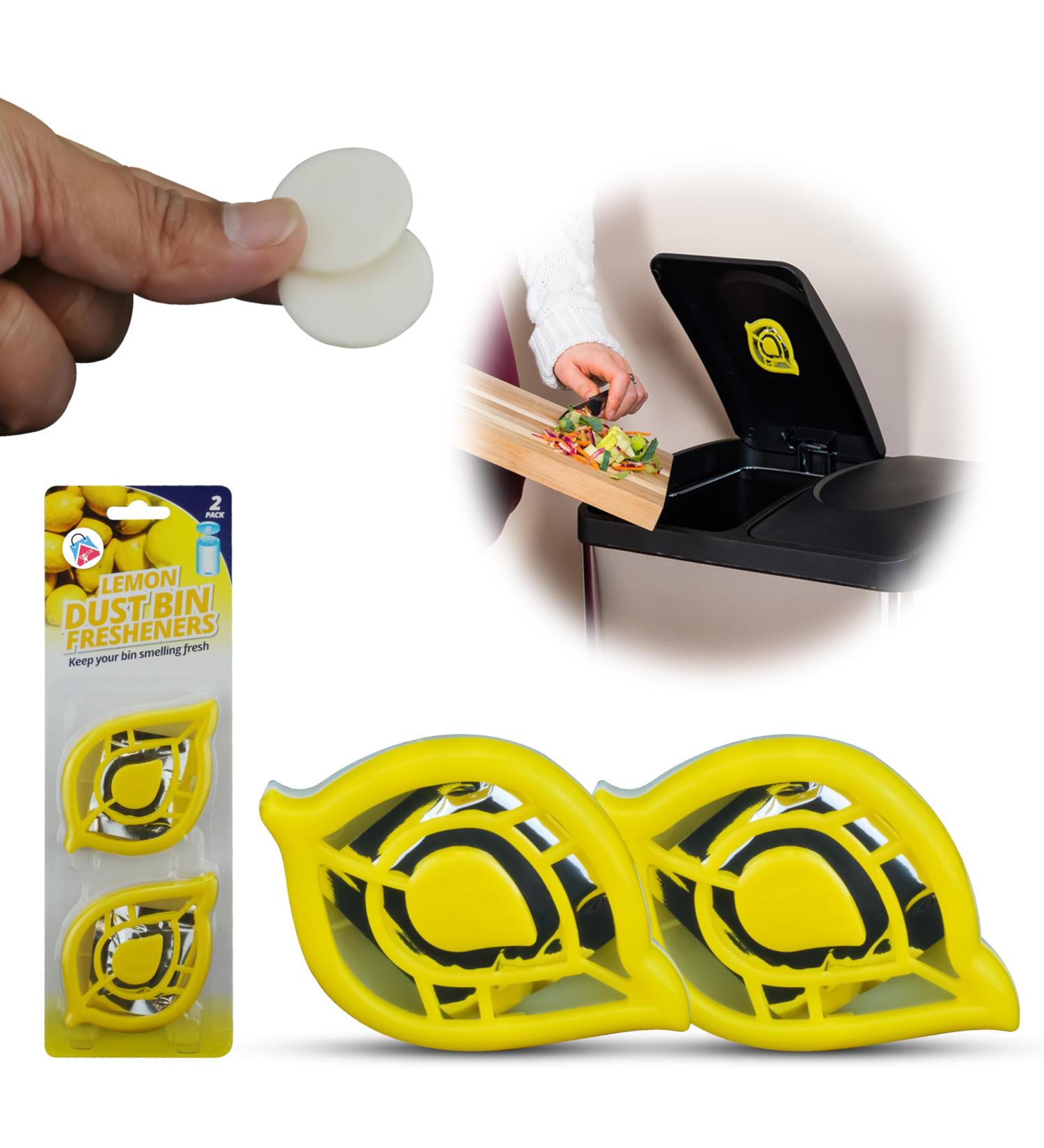 Buy HOVUK Trash Can Air Freshener - 2 Pack Lemon Odor Removers for Kitchen Waste Buckets - Self-Adhesive Swing Pedal Scent (Yellow) - Buy Online on SooperMarket.com