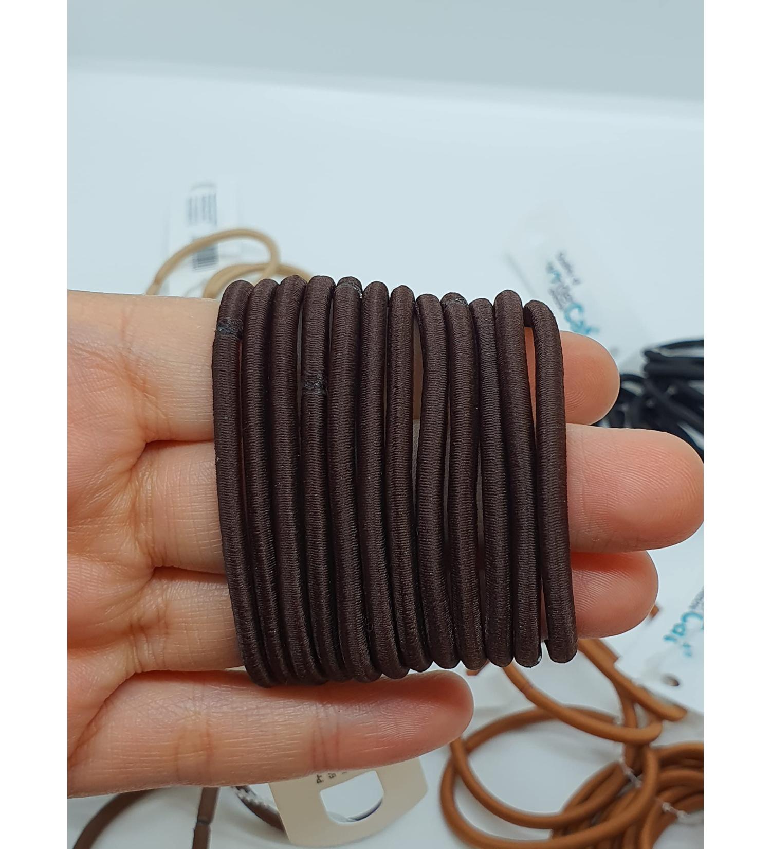 12 PCS BROWN Elastic Hair Bands 3mm Elastic Hair Ties Ponytail Holders Bulk Hair Ties No Metal Gentle Elastics for Women Men Girls Kids (Brown) - A2THIBRO - Buy Online on SooperMarket.com