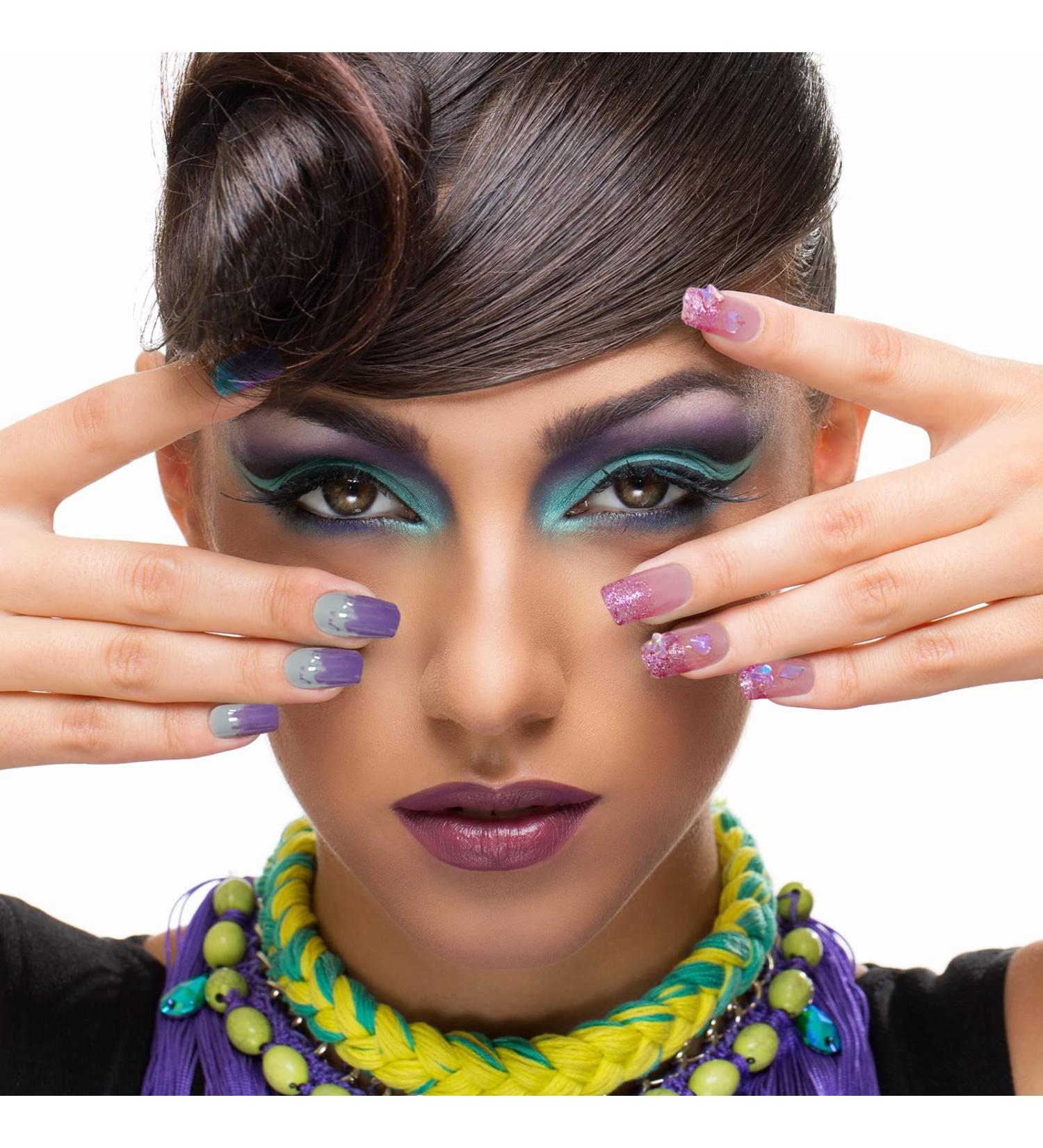 Dopi Purple Butterflies Gel Nail Strips - Long Lasting & Easy to Use - Buy Online on SooperMarket.com