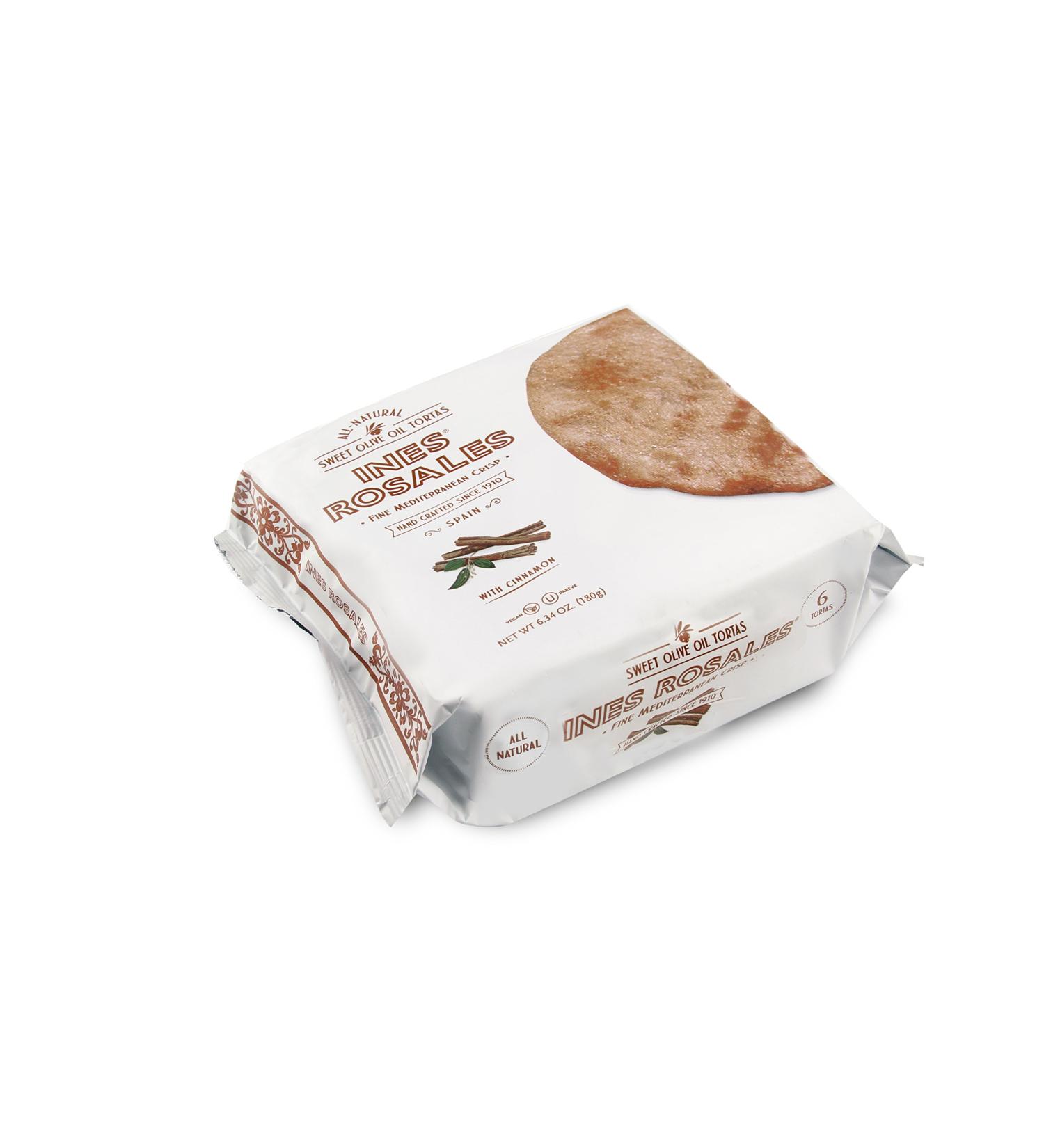 Ines Rosales Cinnamon Sweet Olive Oil Tortas - 6.34oz Pack of 6 Individual Mediterranean Crisps - Buy Online on SooperMarket.com