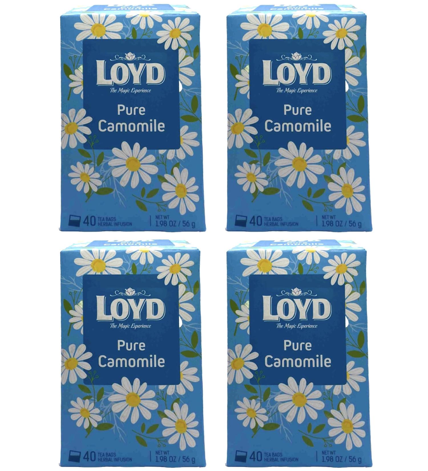Loyd Tea 40 Teabag X4 Pure Camomile Flavour 160 Total Herbal Infusion Tea Drink Home Office Work - Buy Online on SooperMarket.com